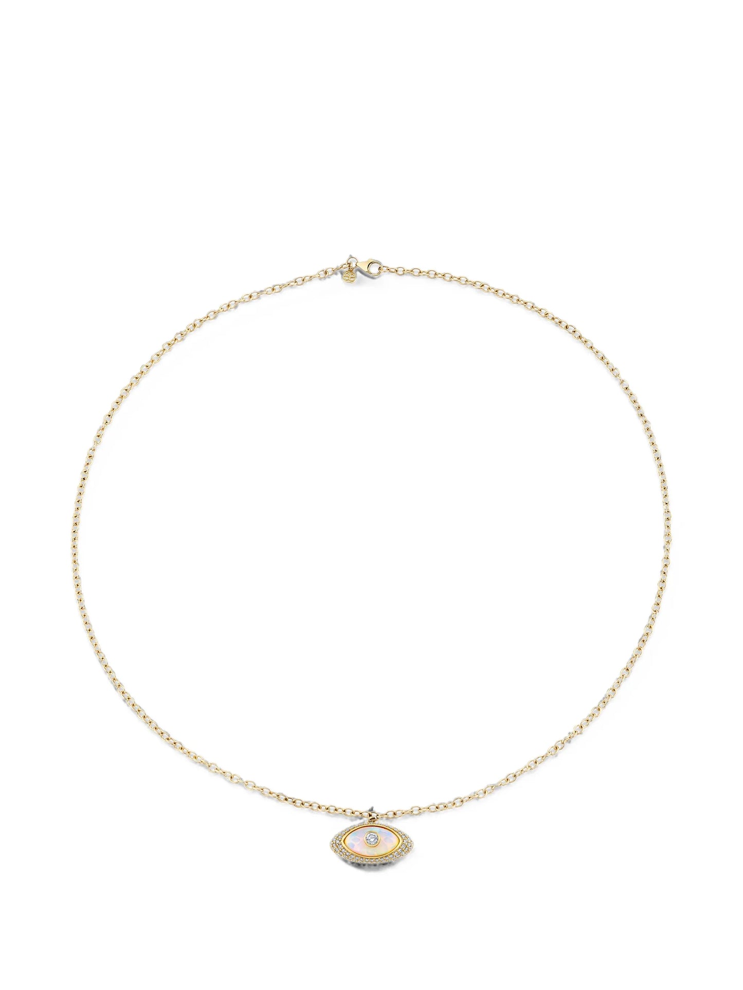 Evil Eye opal and diamond necklace