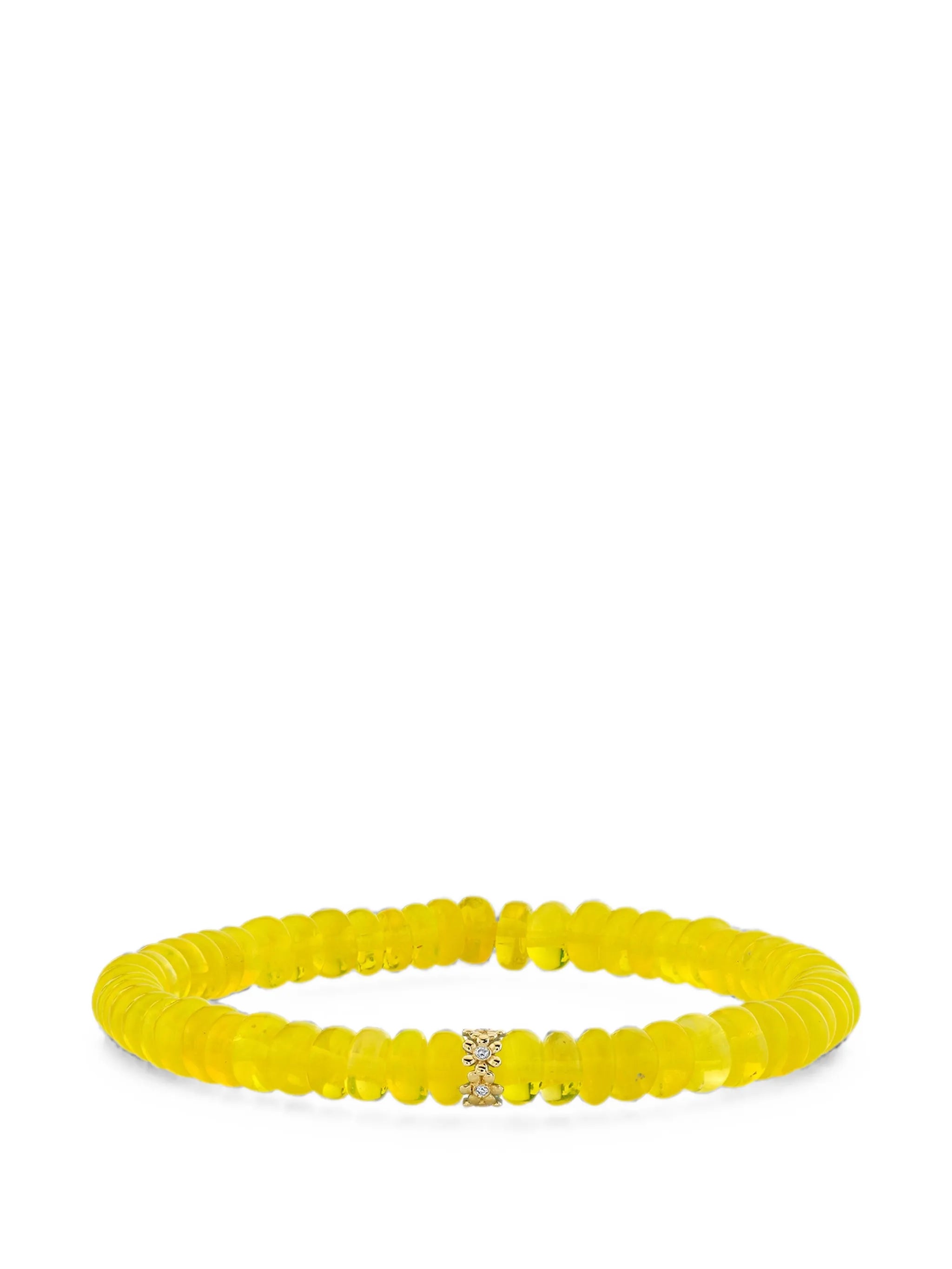 opal and diamond tiny daisy rondelle bracelet