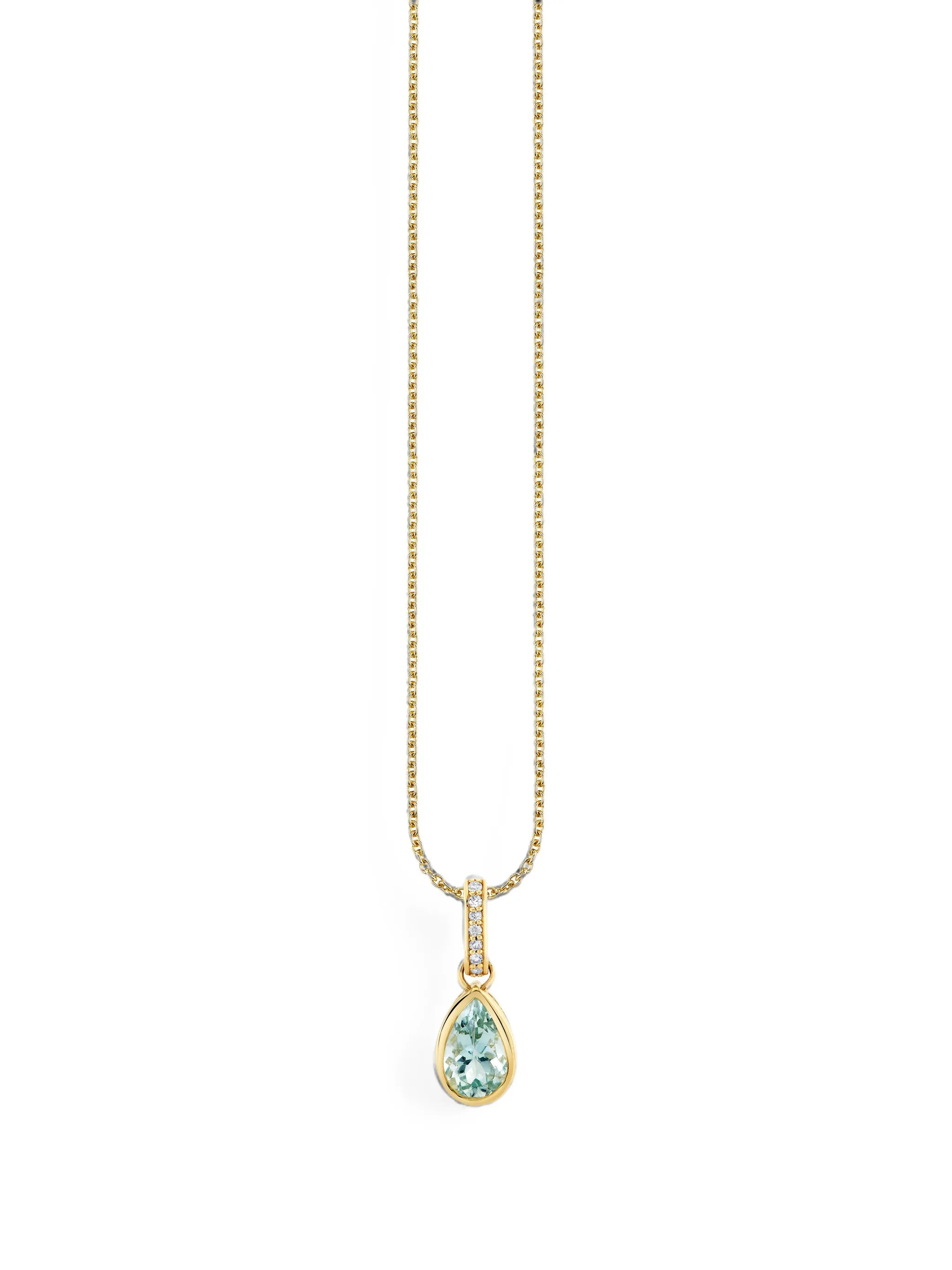 aquamarine and diamond pendant necklace