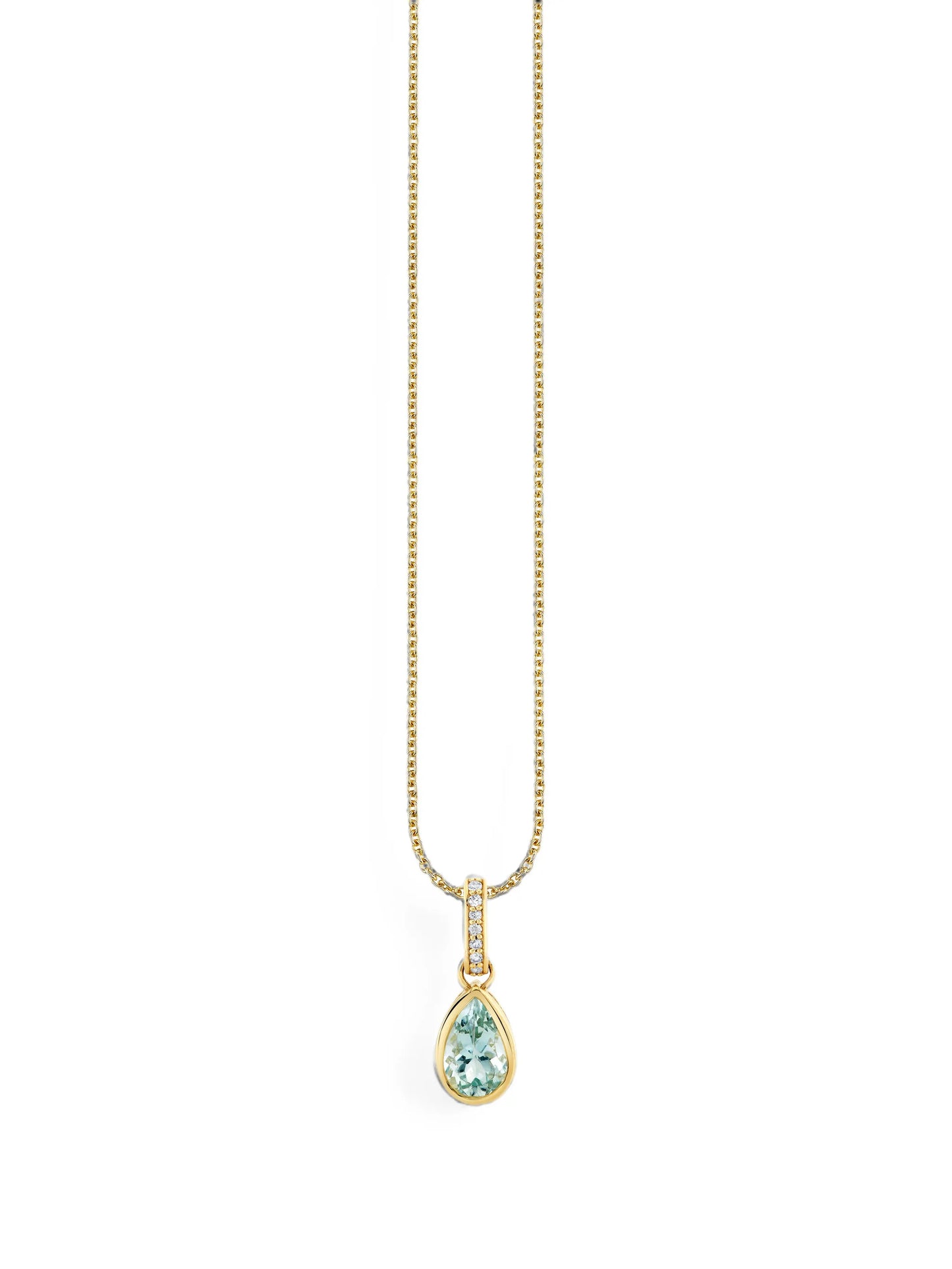 aquamarine and diamond pendant necklace