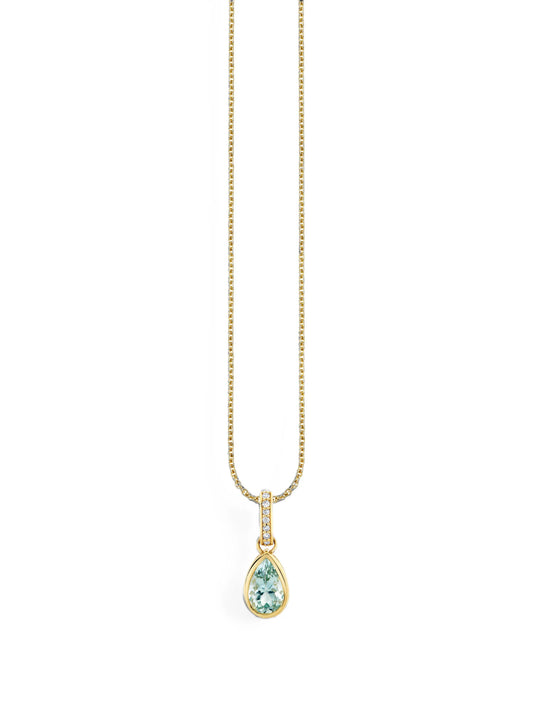 aquamarine and diamond pendant necklace