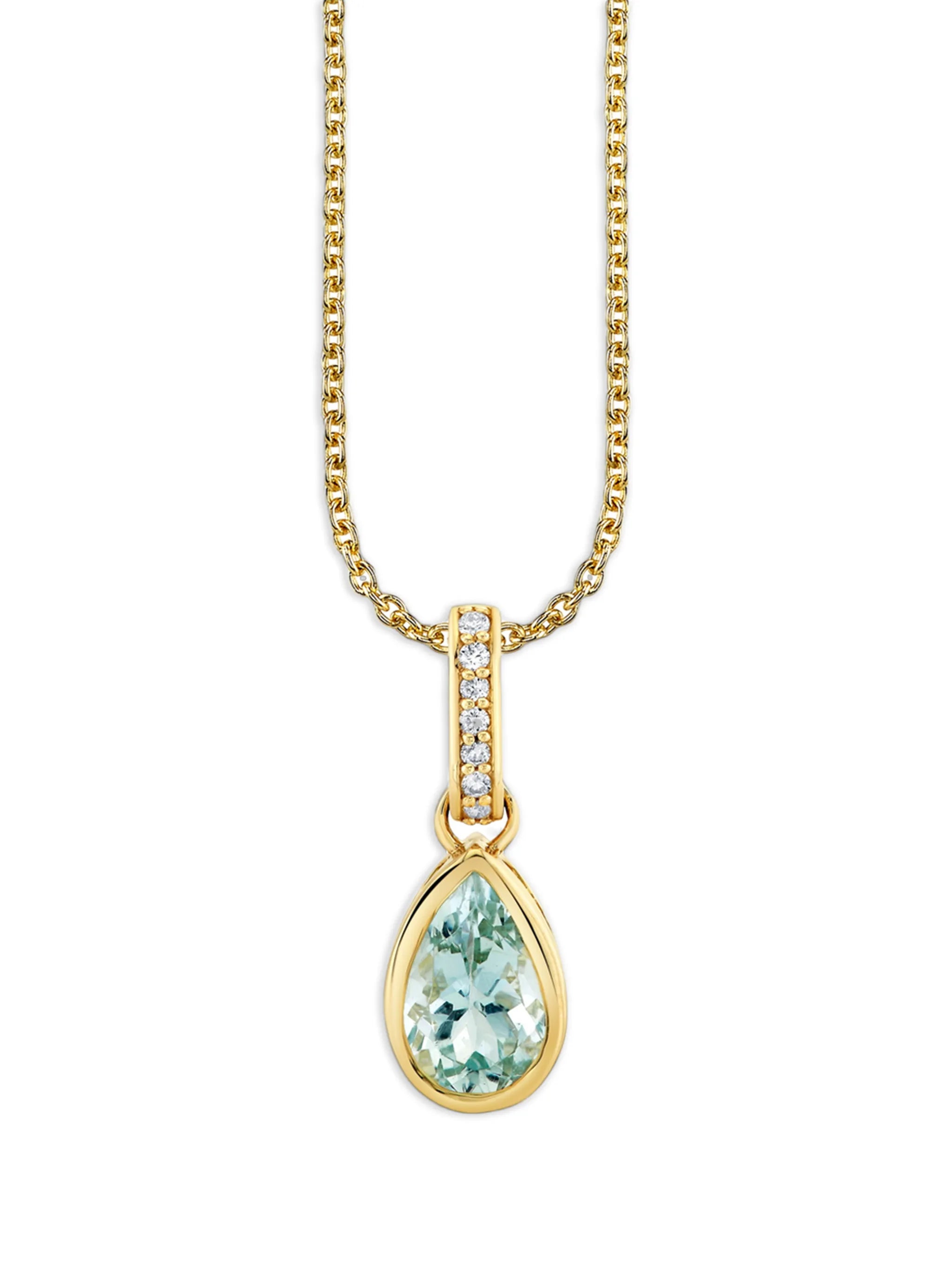 aquamarine and diamond pendant necklace