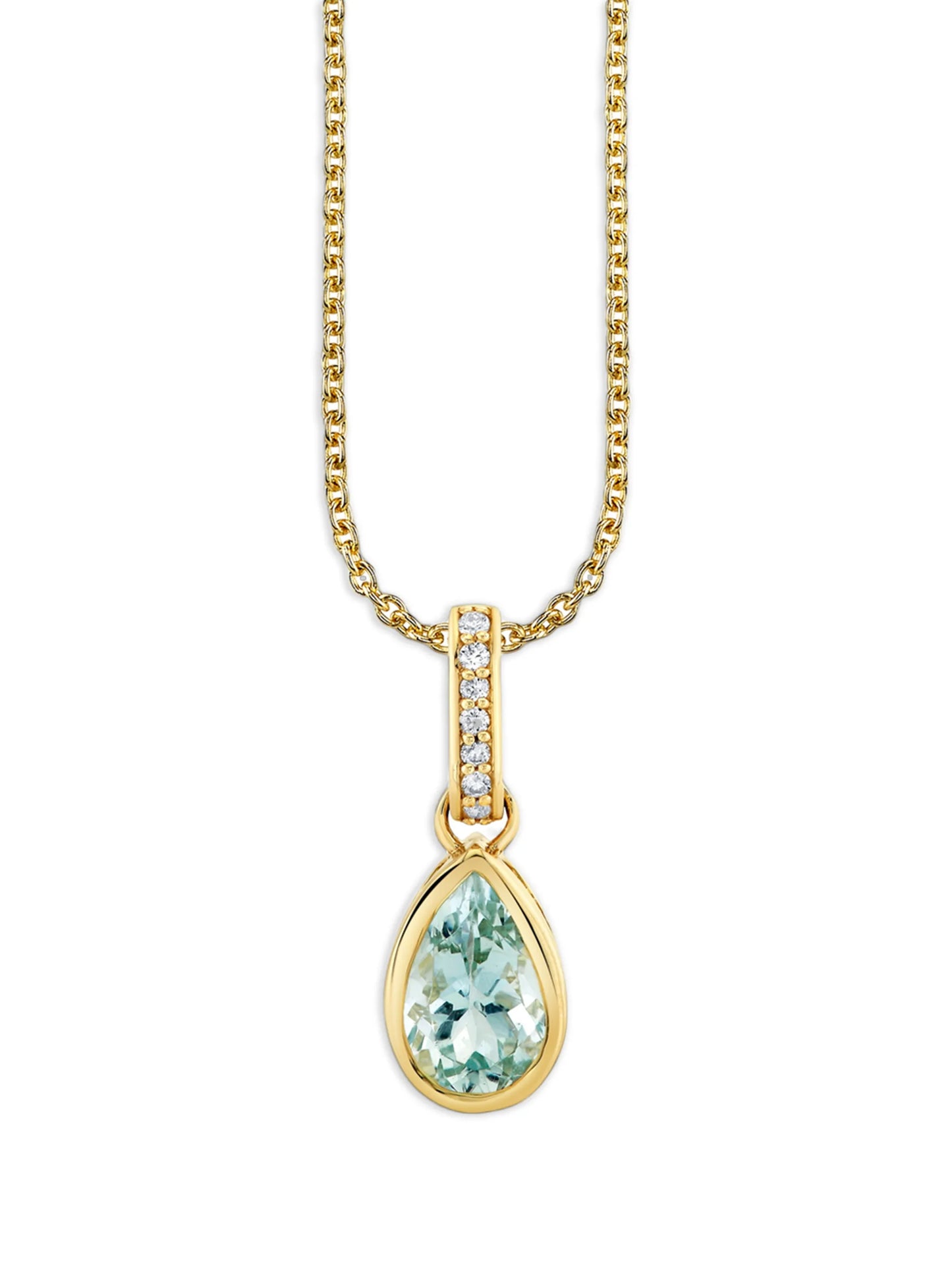 aquamarine and diamond pendant necklace
