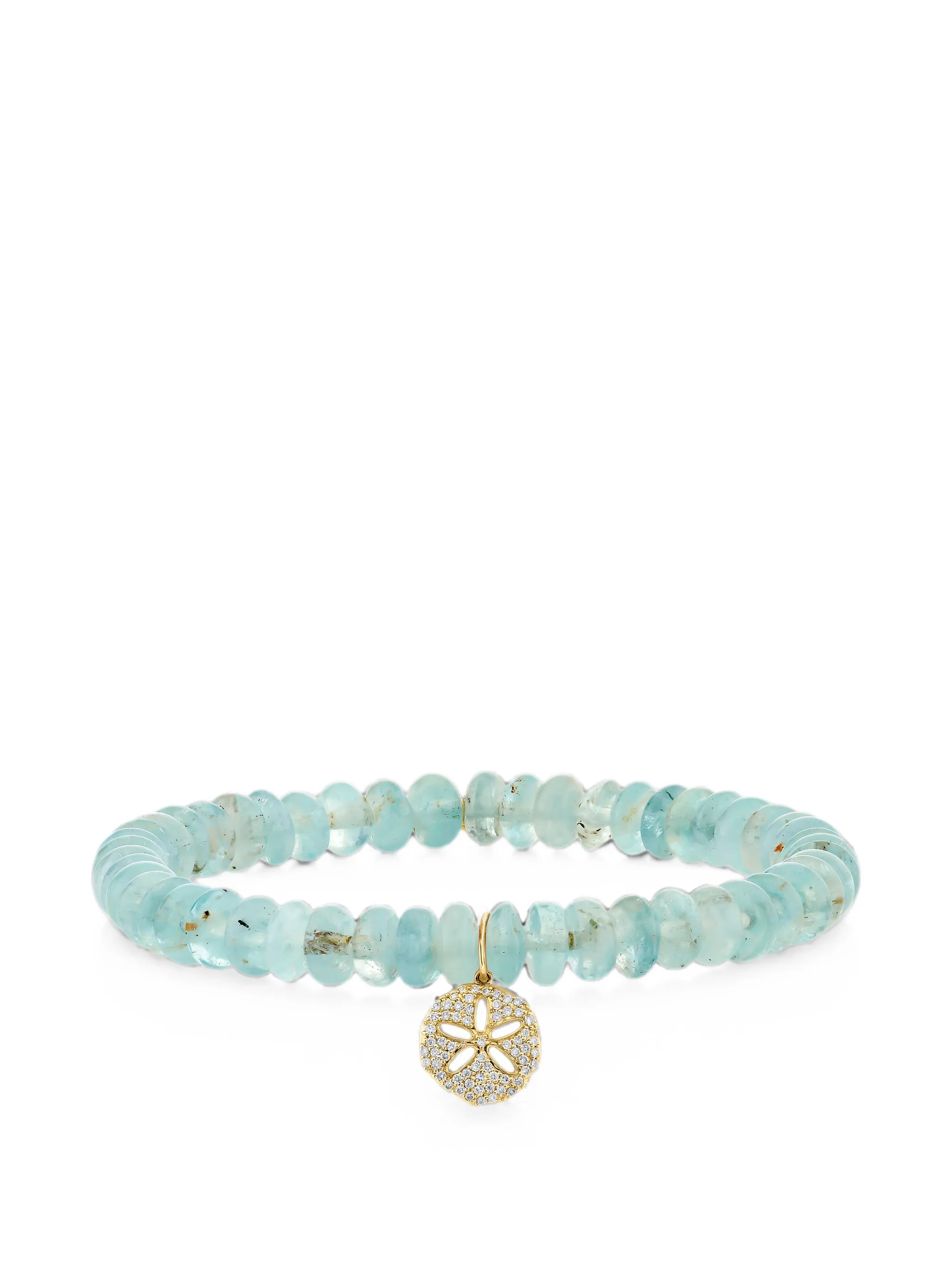 aquamarine and diamond sand dollar bracelet