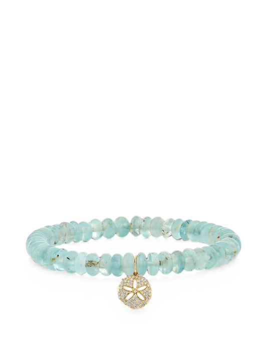aquamarine and diamond sand dollar bracelet