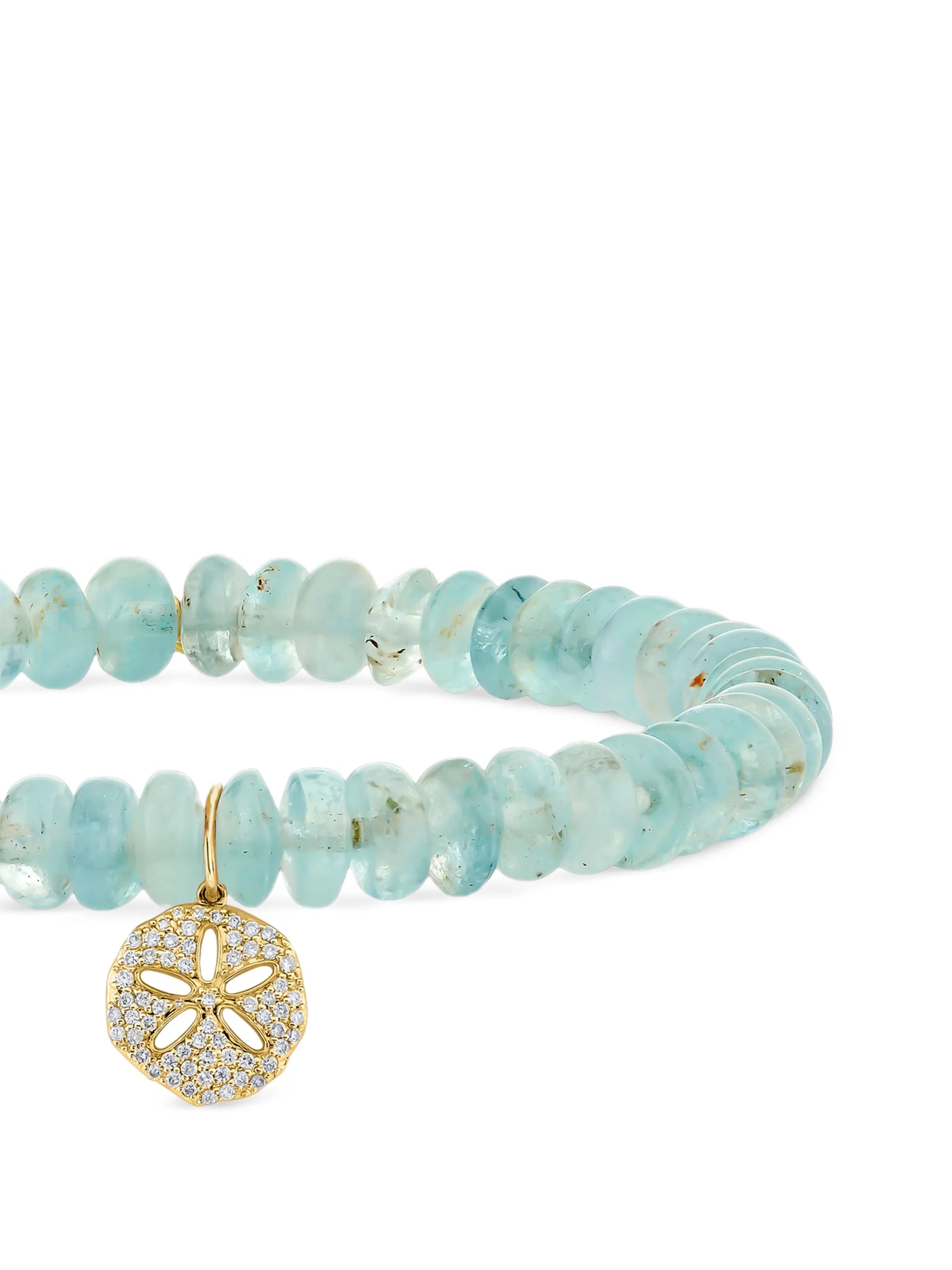 aquamarine and diamond sand dollar bracelet