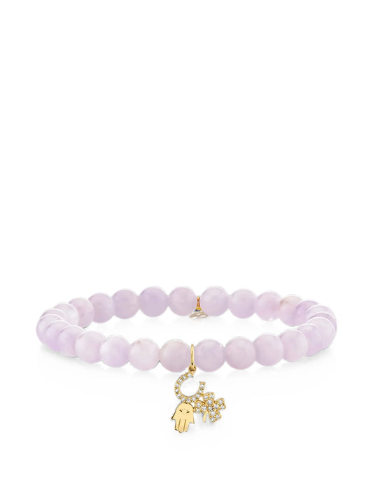 amethyst and diamond charm bracelet