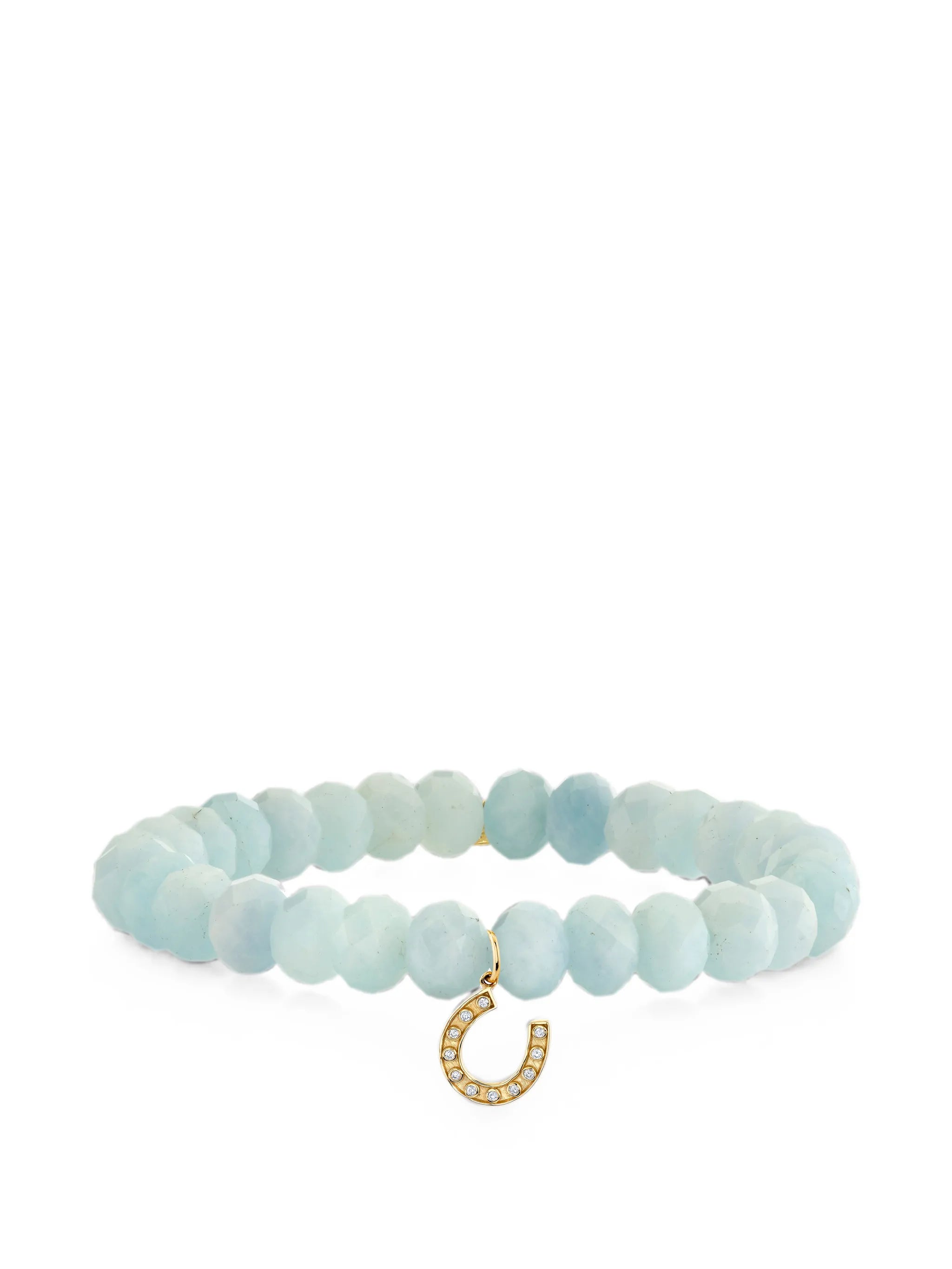 aquamarine and diamond horseshoe bracelet