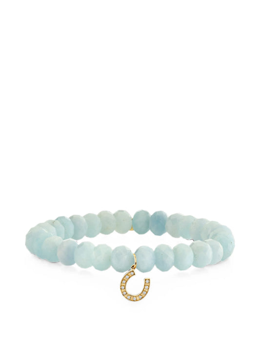 aquamarine and diamond horseshoe bracelet