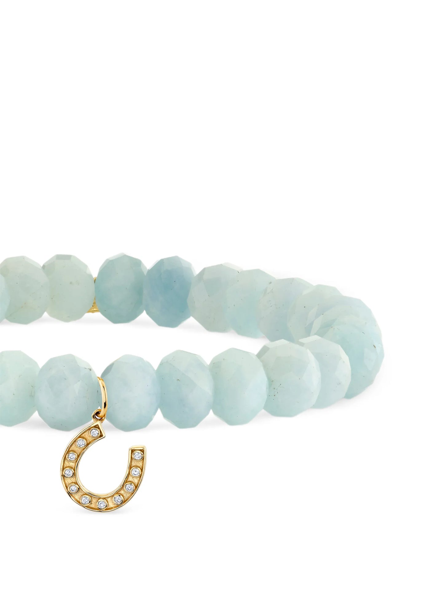 aquamarine and diamond horseshoe bracelet