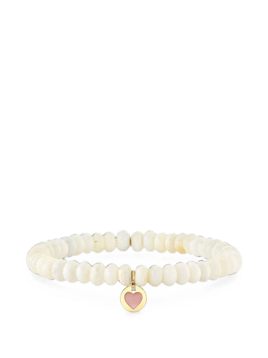 mother-of-pearl and diamond heart bracelet
