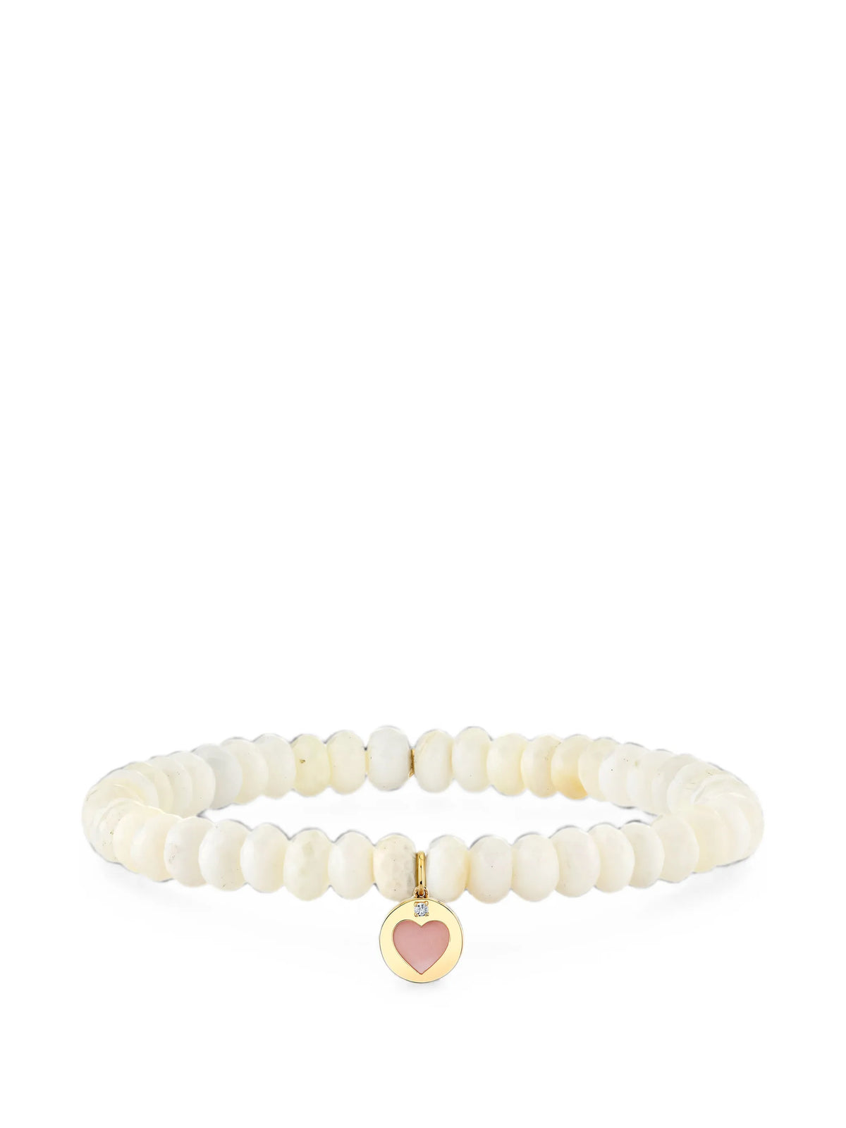 mother-of-pearl and diamond heart bracelet