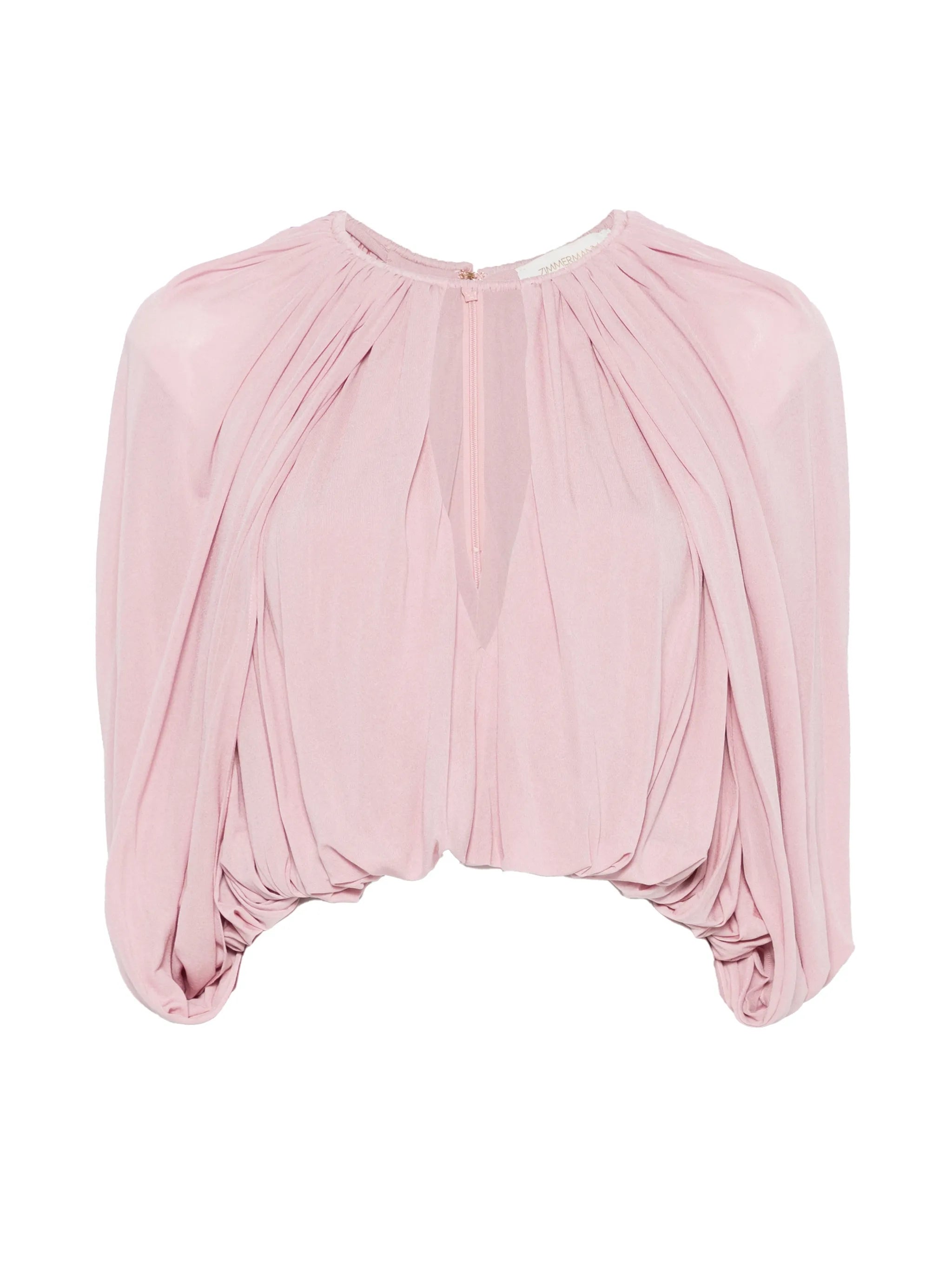 Alchemy ruched-detailing cape-style blouse