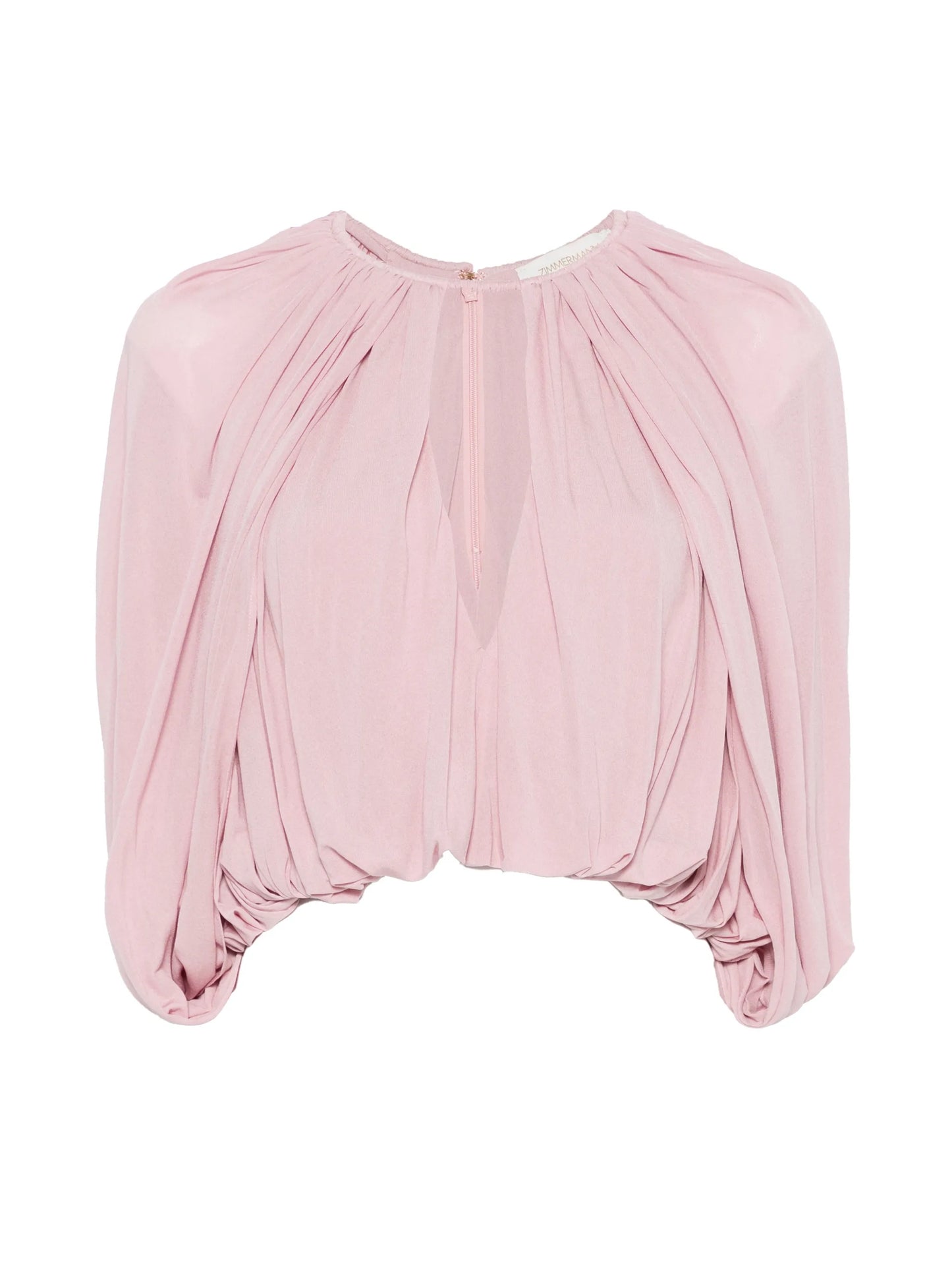 Alchemy ruched-detailing cape-style blouse