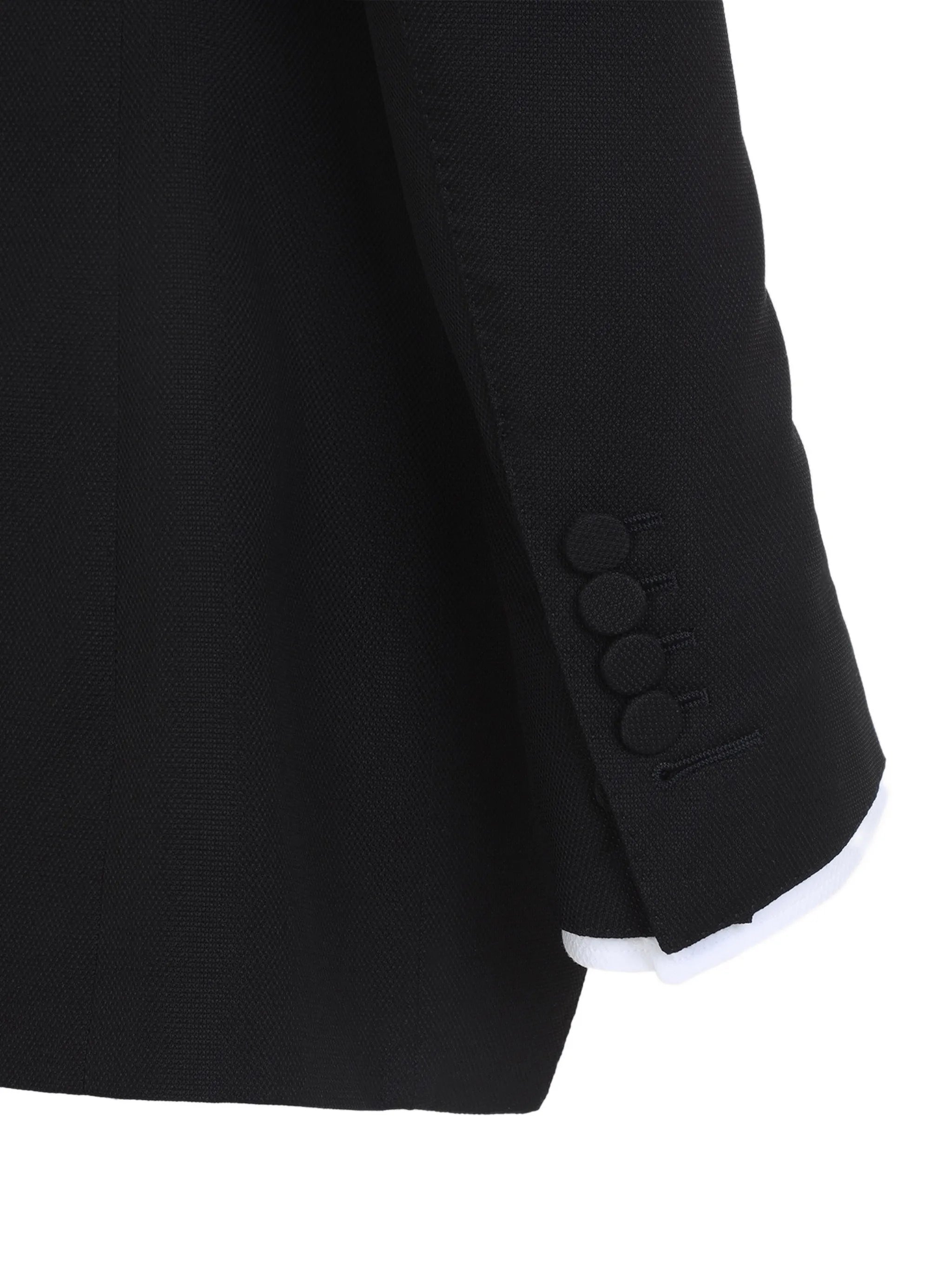 collarless wool silk jacket