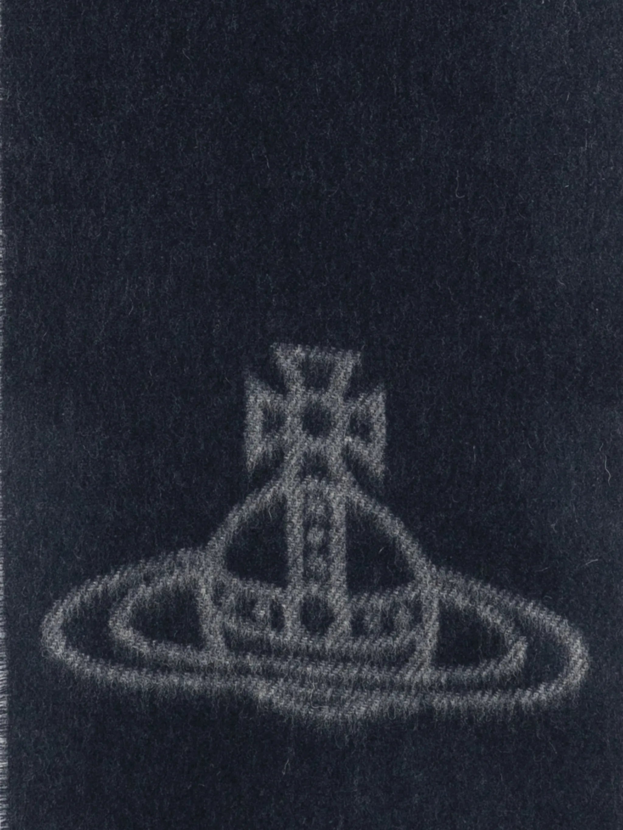 Orb-motif fringed scarf