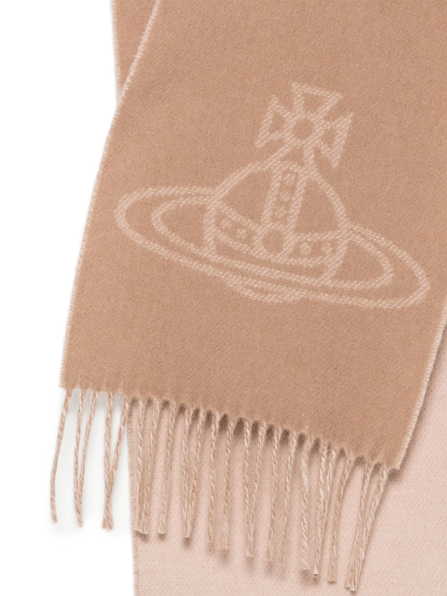 Orb-motif fringed scarf