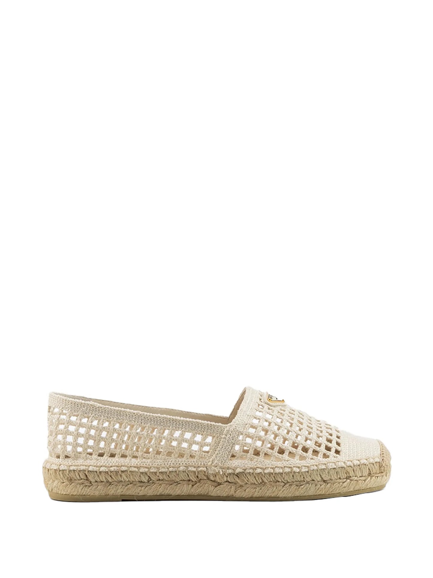 crochet-knit logo-plaque espadrilles