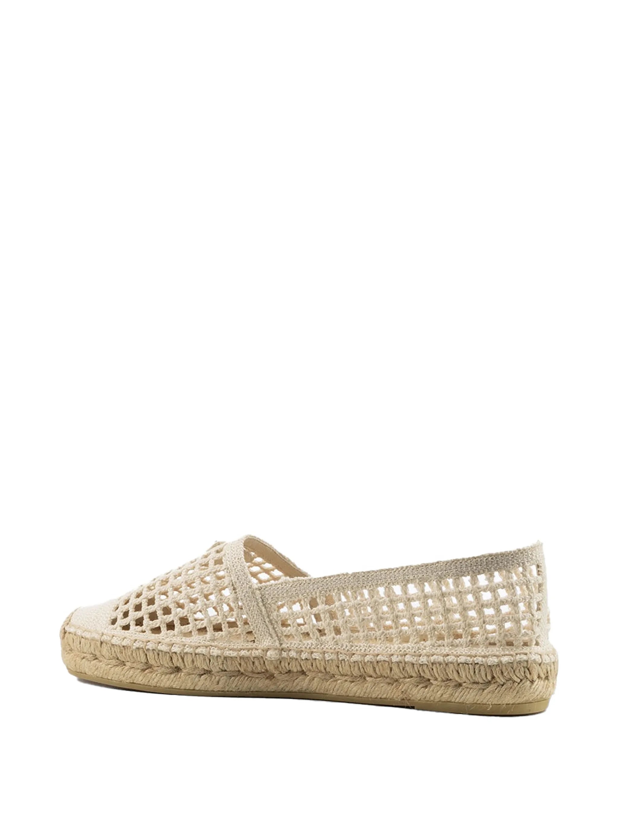 crochet-knit logo-plaque espadrilles