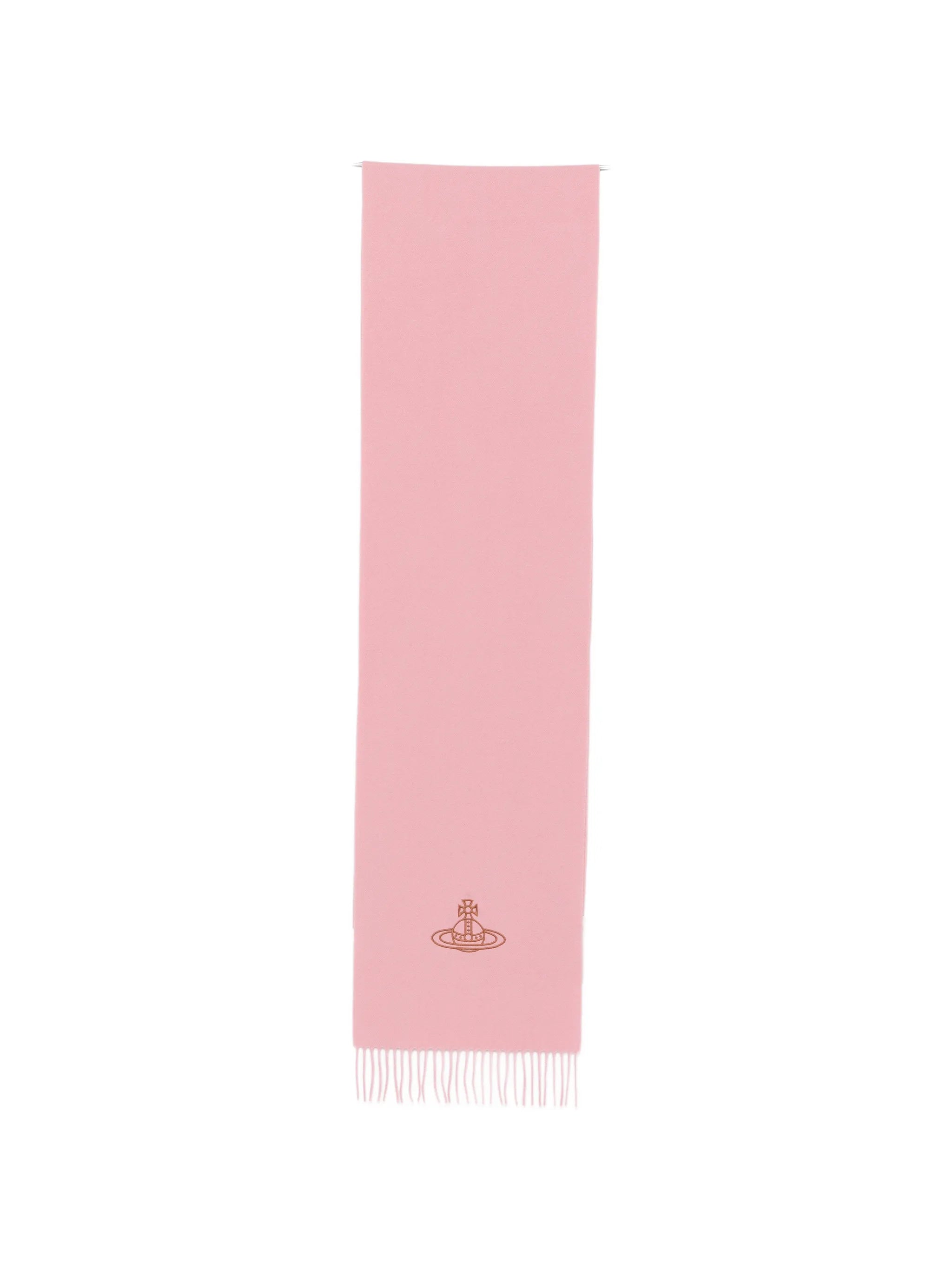 Orb-embroidered fringed scarf