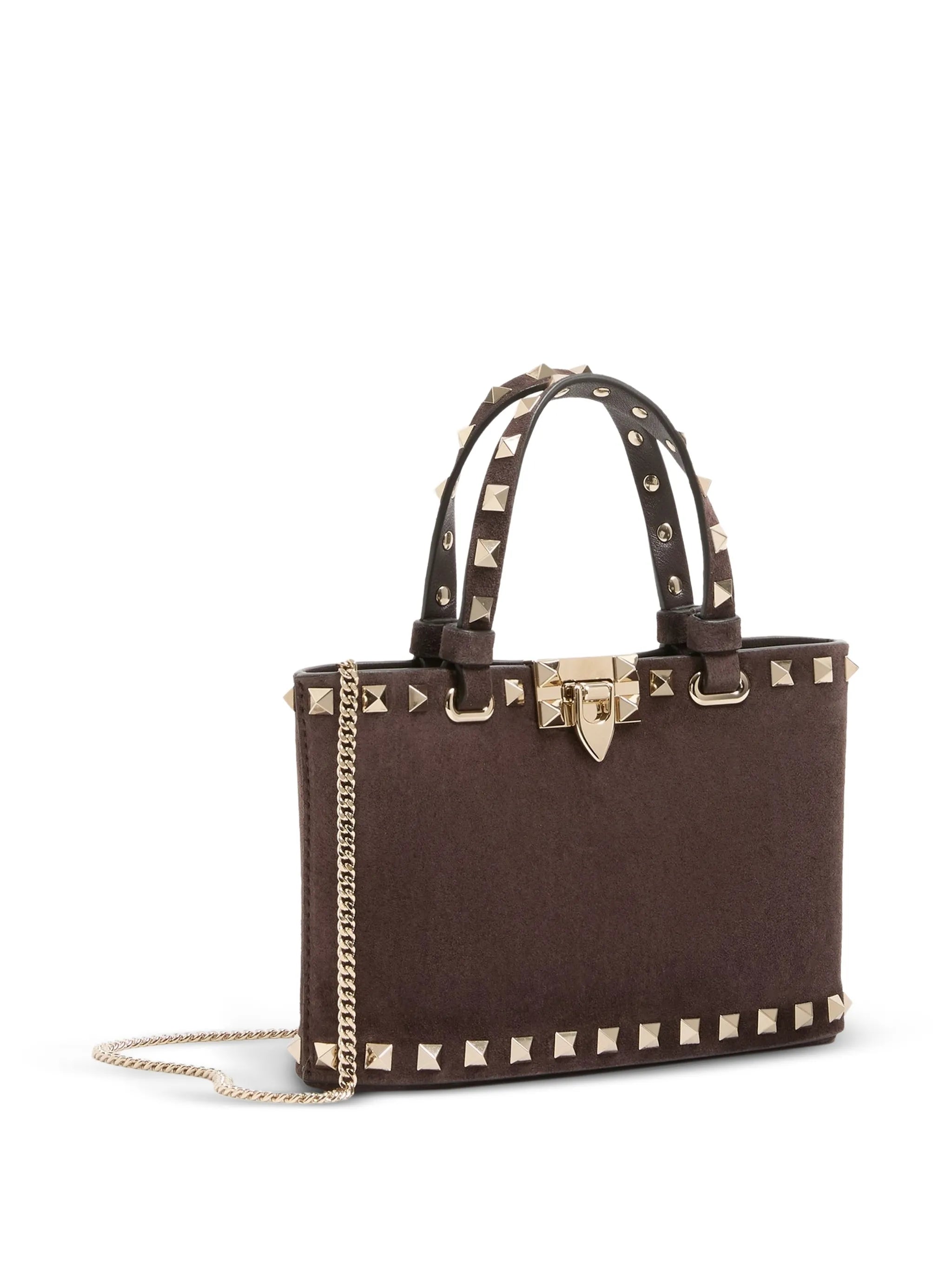 Rockstud mini suede tote bag
