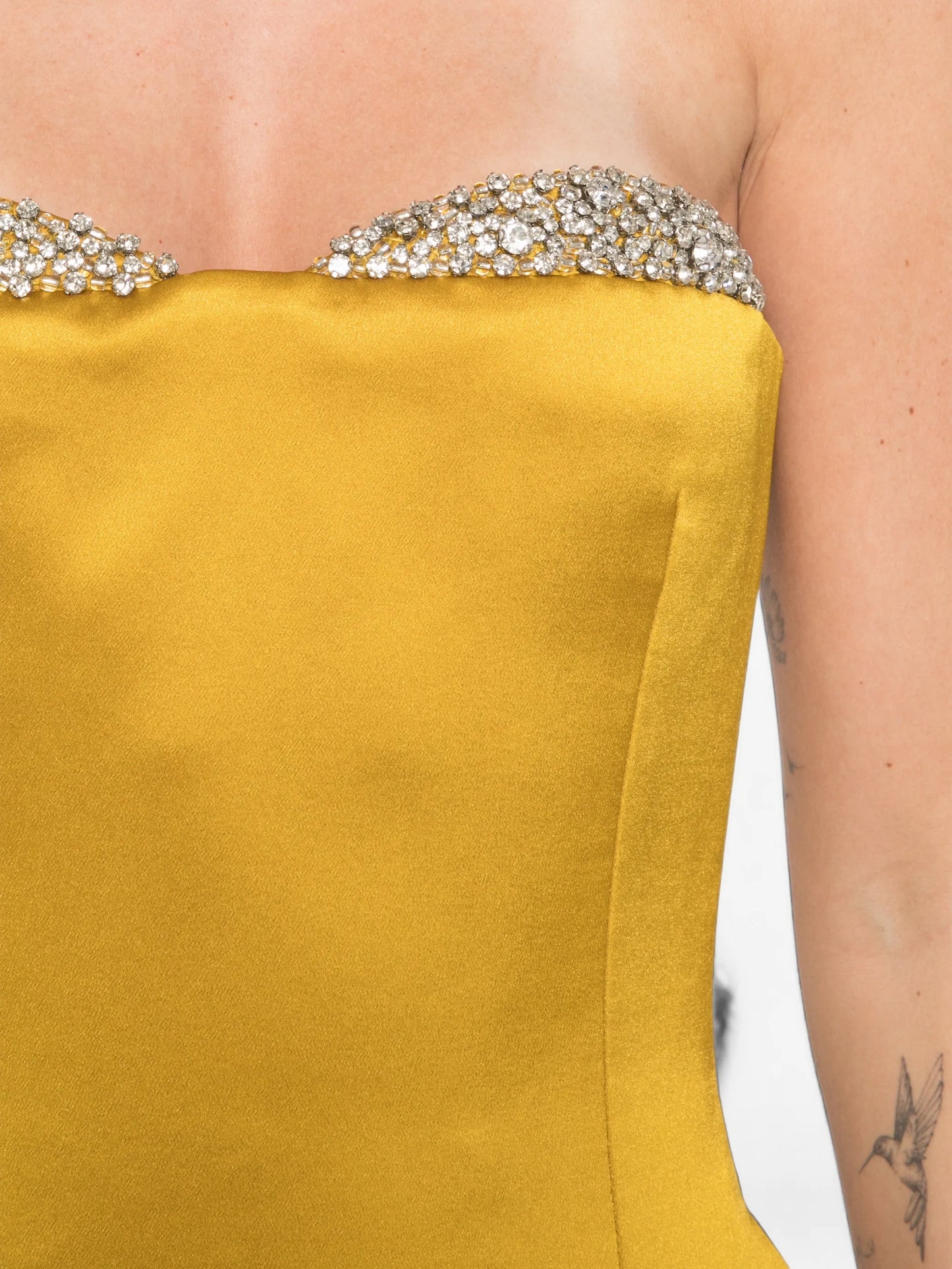 Noelie crystal-embellished strapless dress