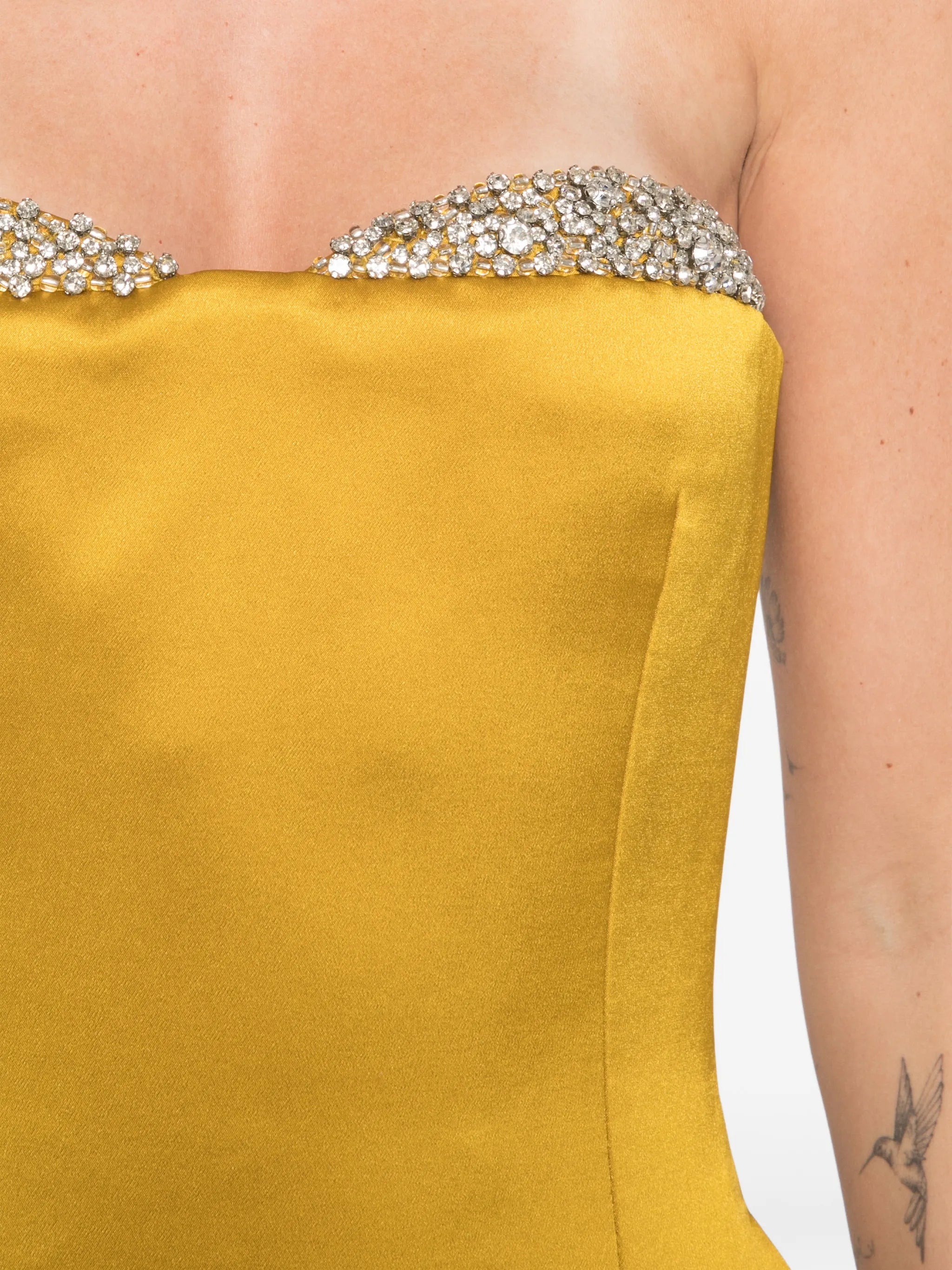 Noelie crystal-embellished strapless dress