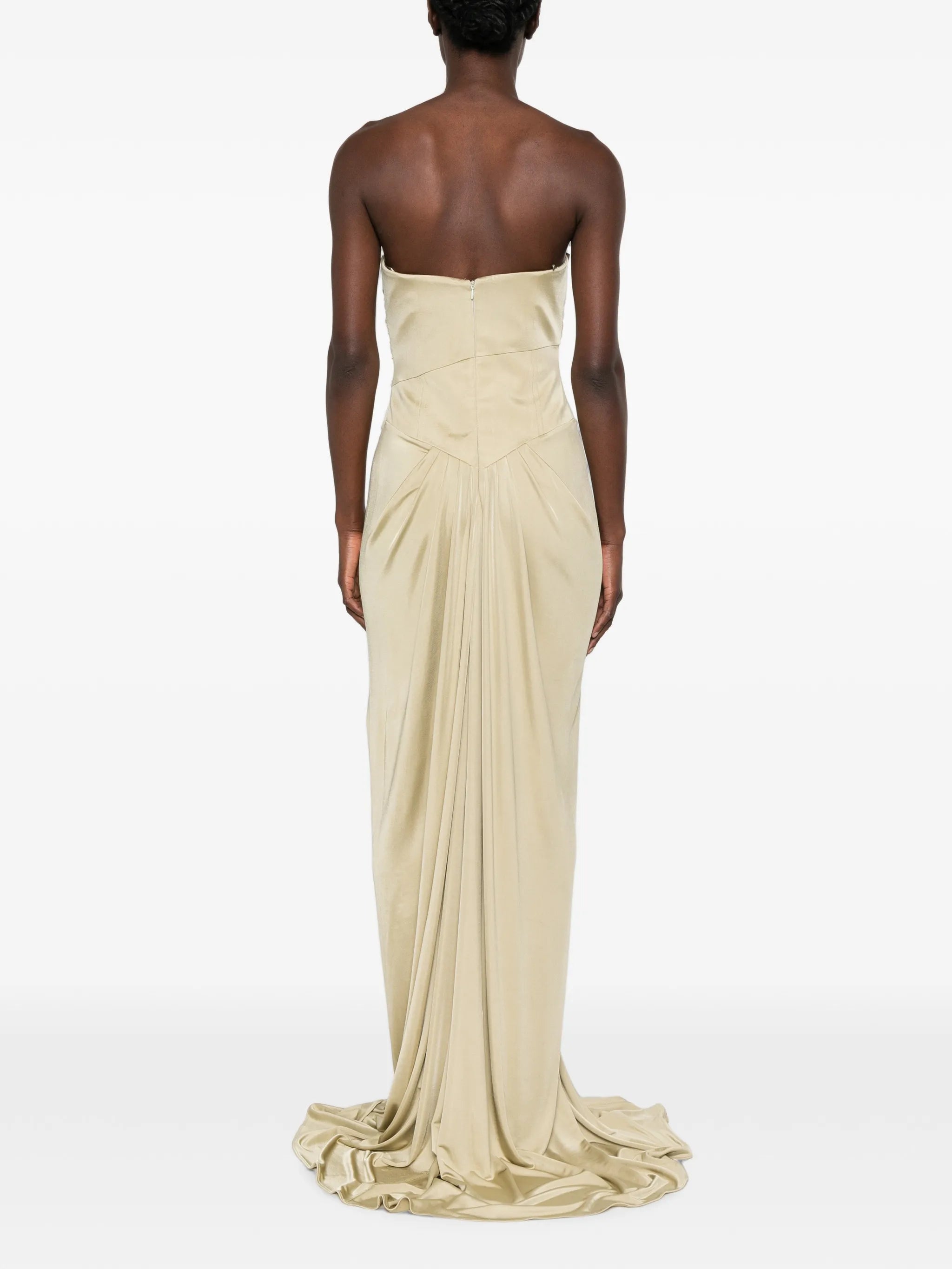 draped-corset maxi dress