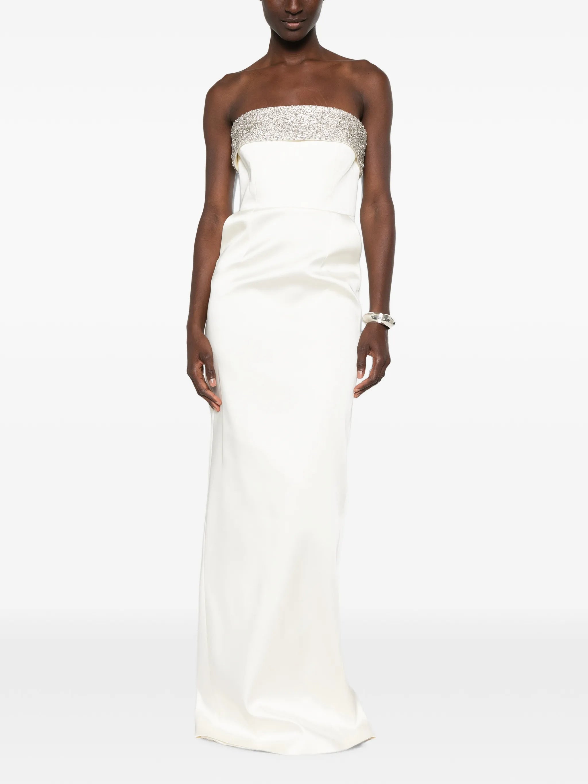 Rhea crystal-embellished strapless maxi dress