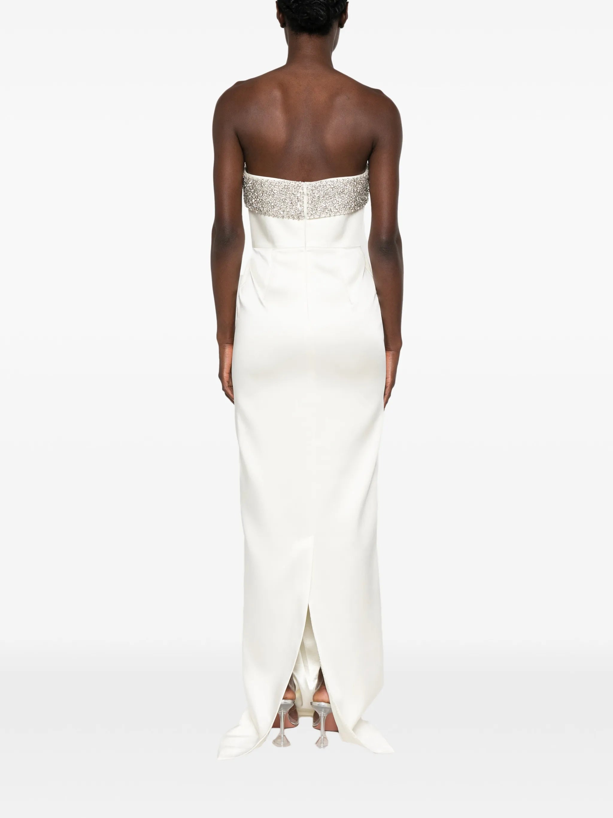 Rhea crystal-embellished strapless maxi dress