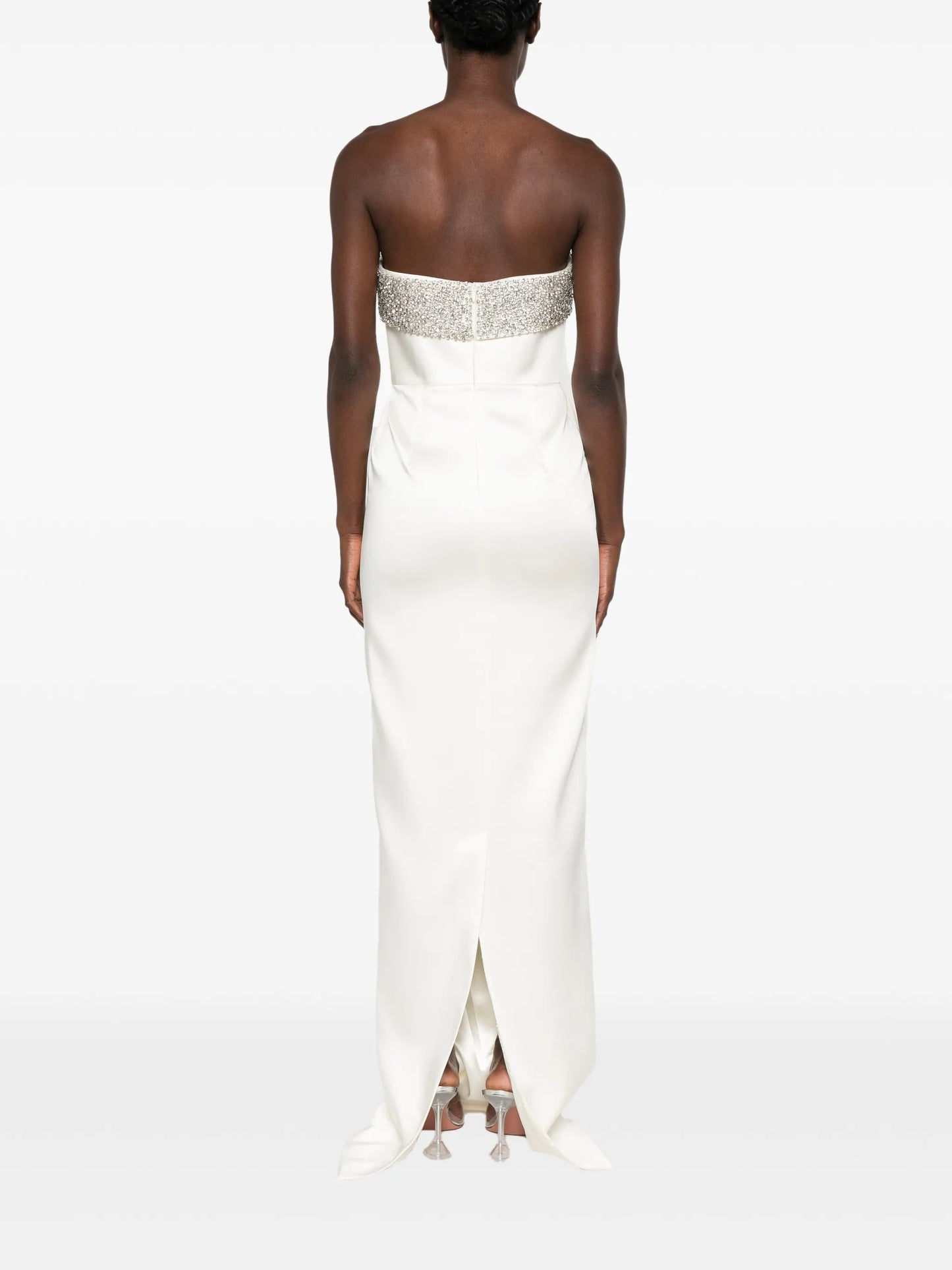 Rhea crystal-embellished strapless maxi dress
