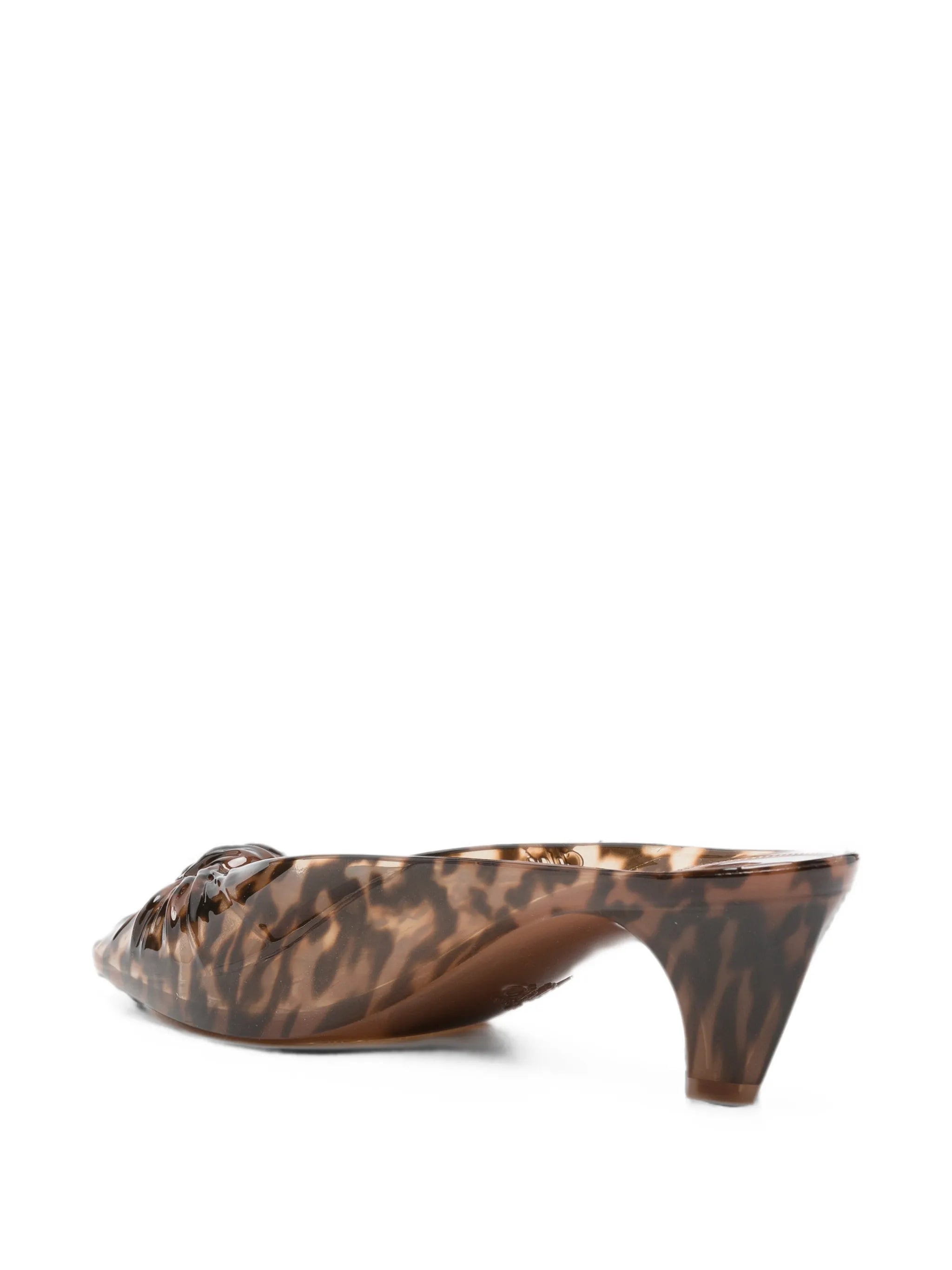 Jelly leopard-print knotted mules