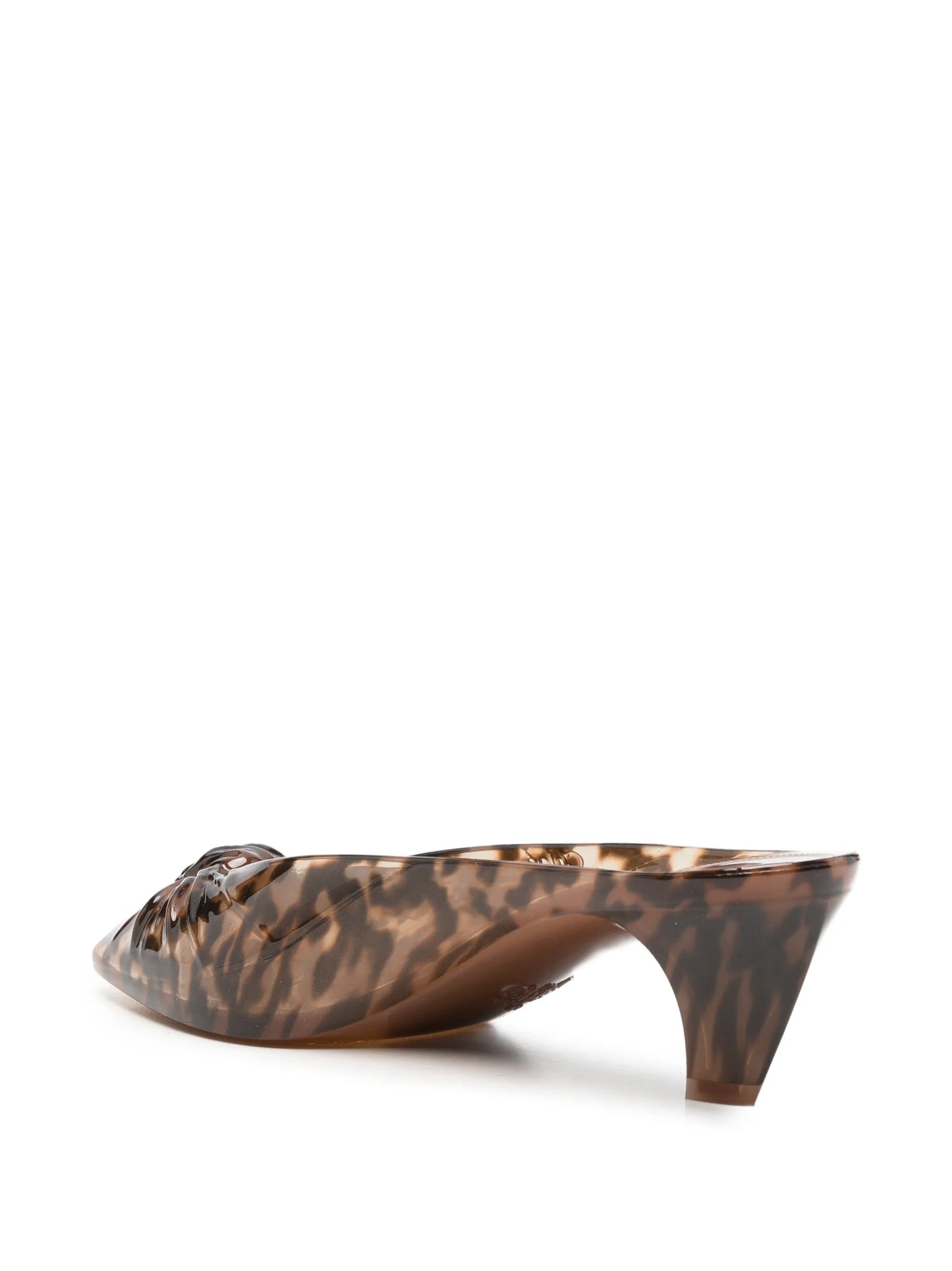Jelly leopard-print knotted mules
