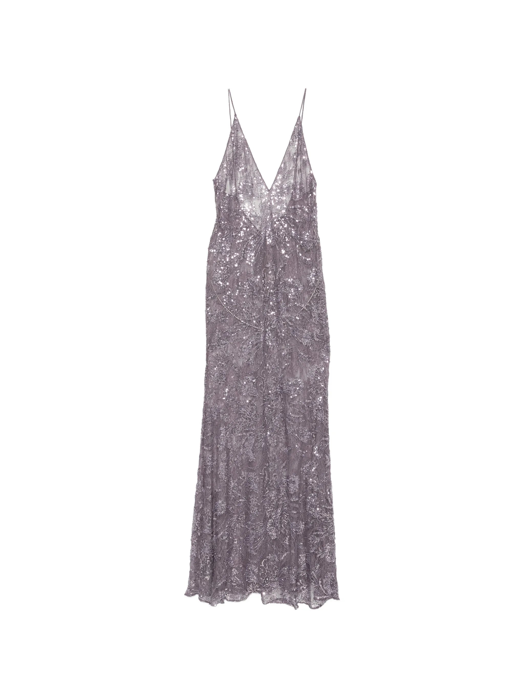 sequin-embellished V-neck maxi dress