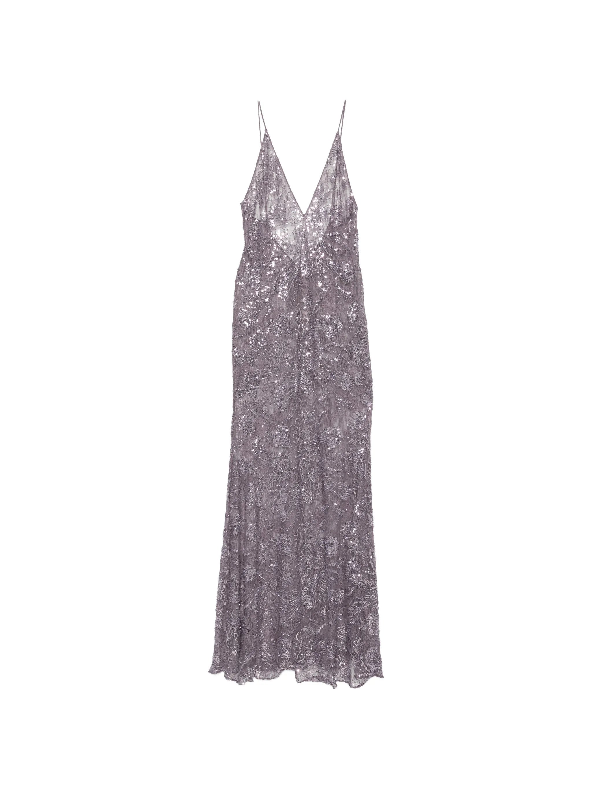 sequin-embellished V-neck maxi dress