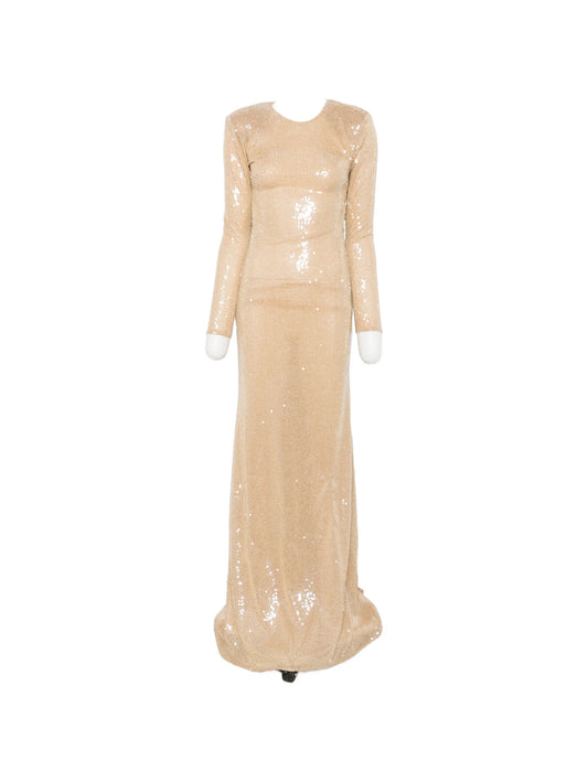 Venom sequin-embellished open-back maxi dress