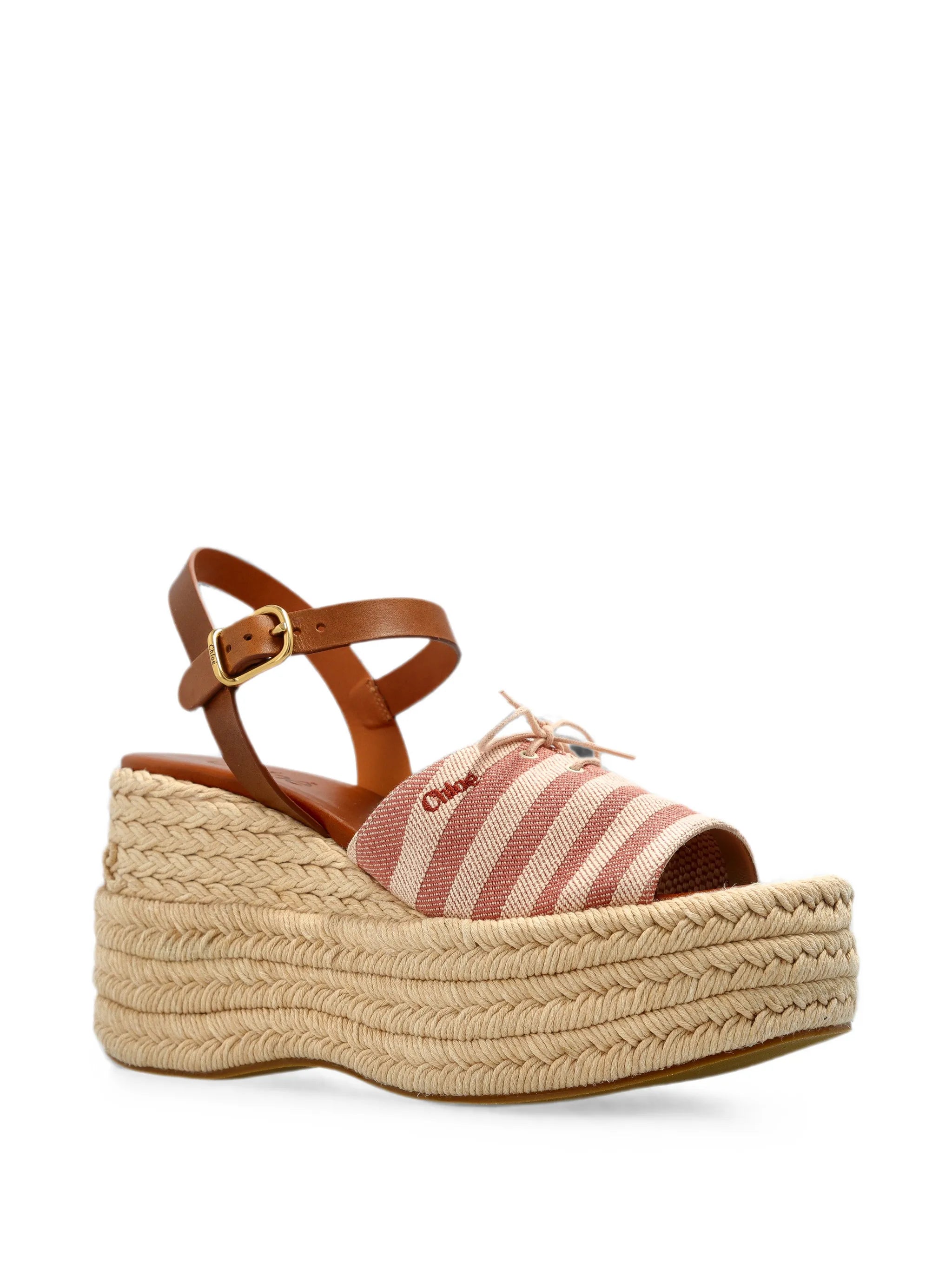 striped platform sandals