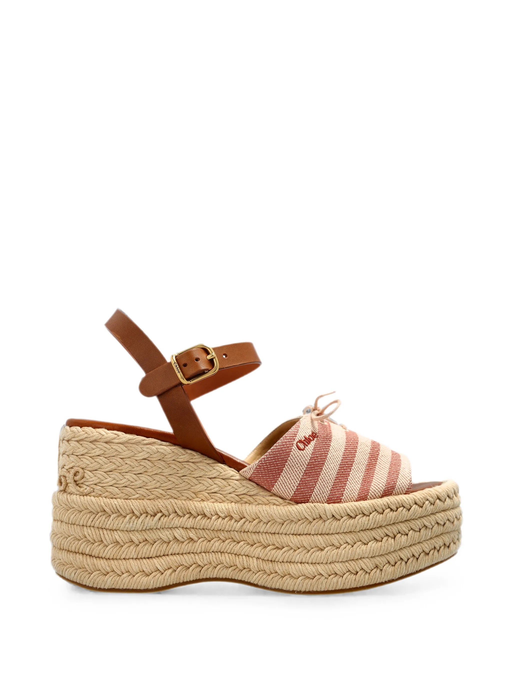 striped platform sandals