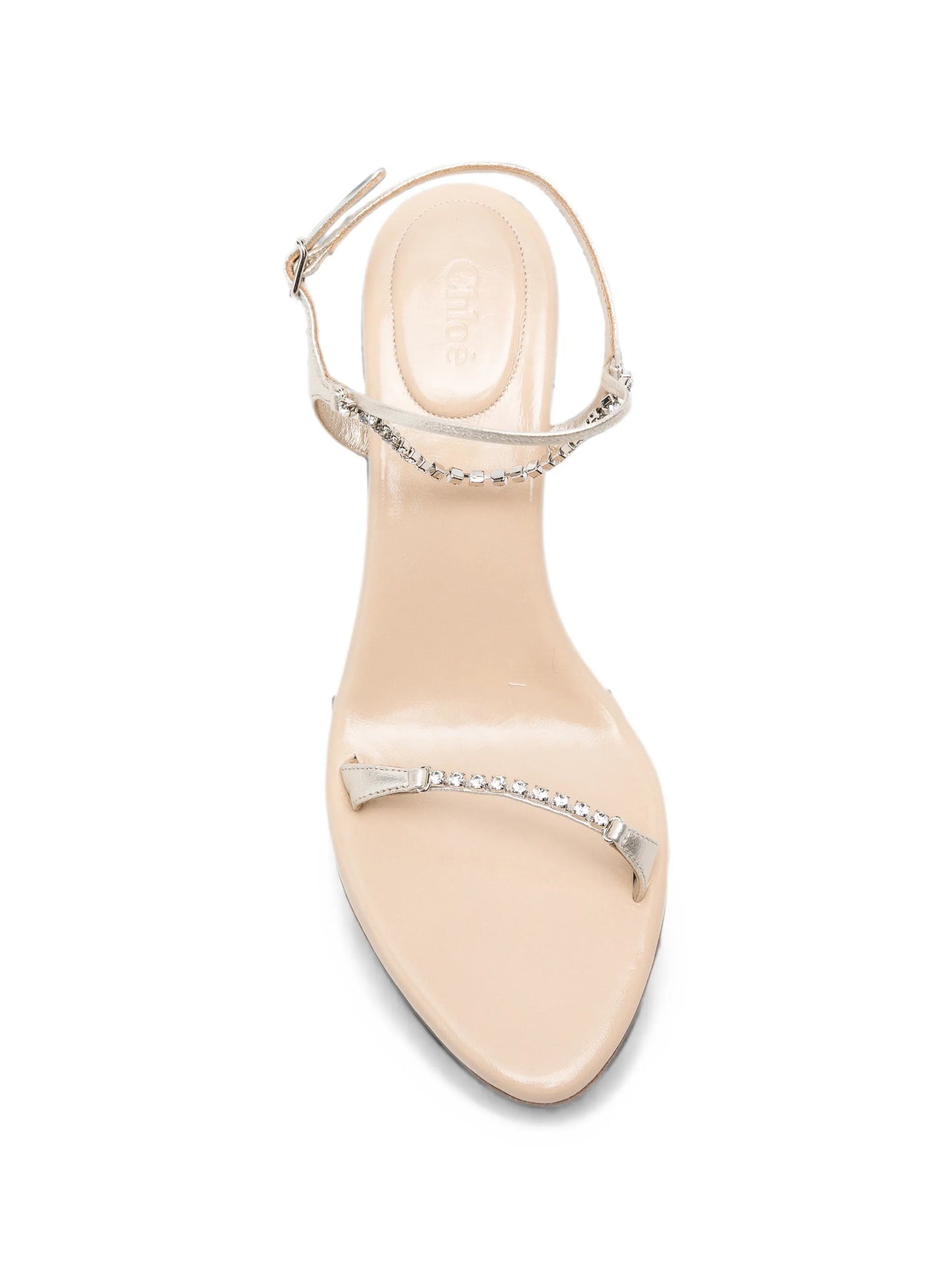 crystal-embellished leather sandals
