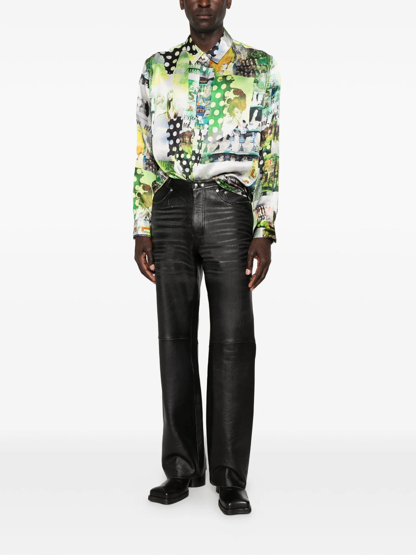 graphic-print long-sleeve shirt