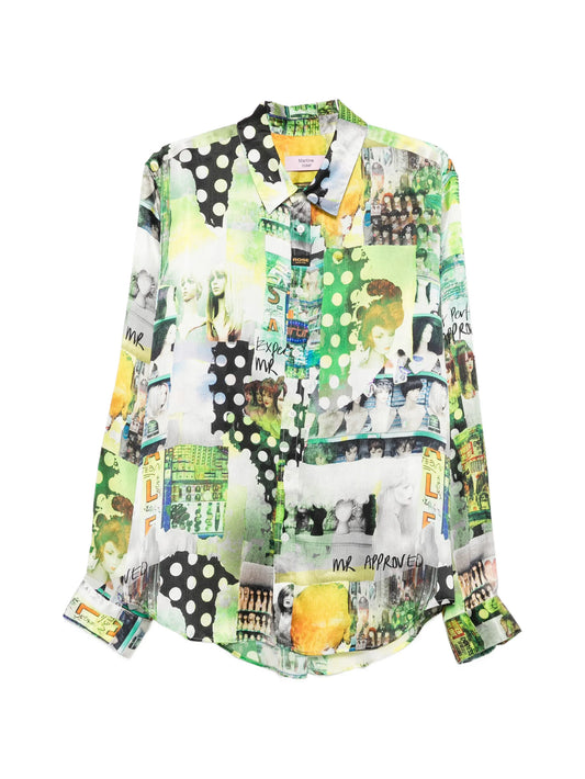 graphic-print long-sleeve shirt