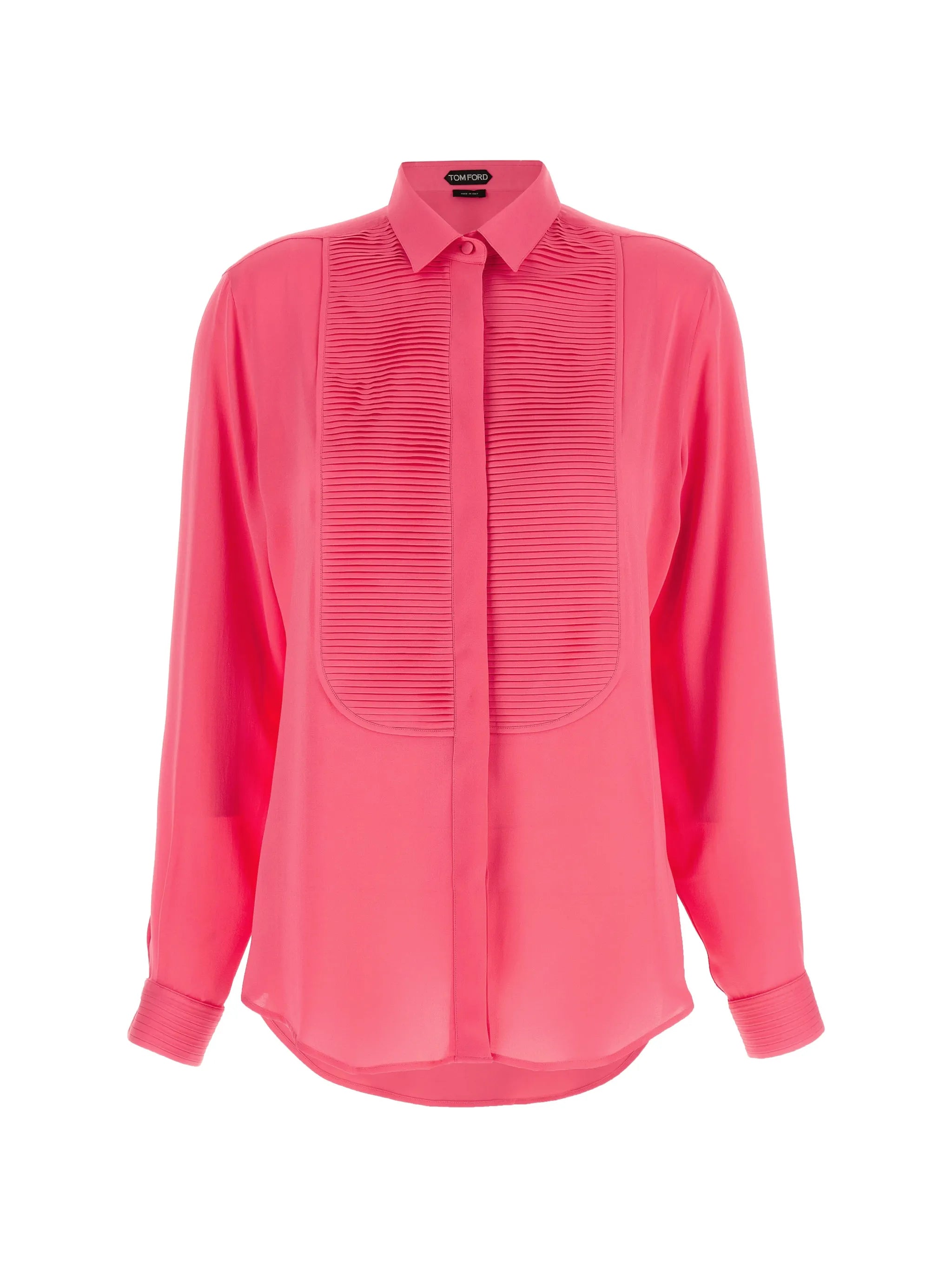 silk tuxedo shirt with pleated plastron