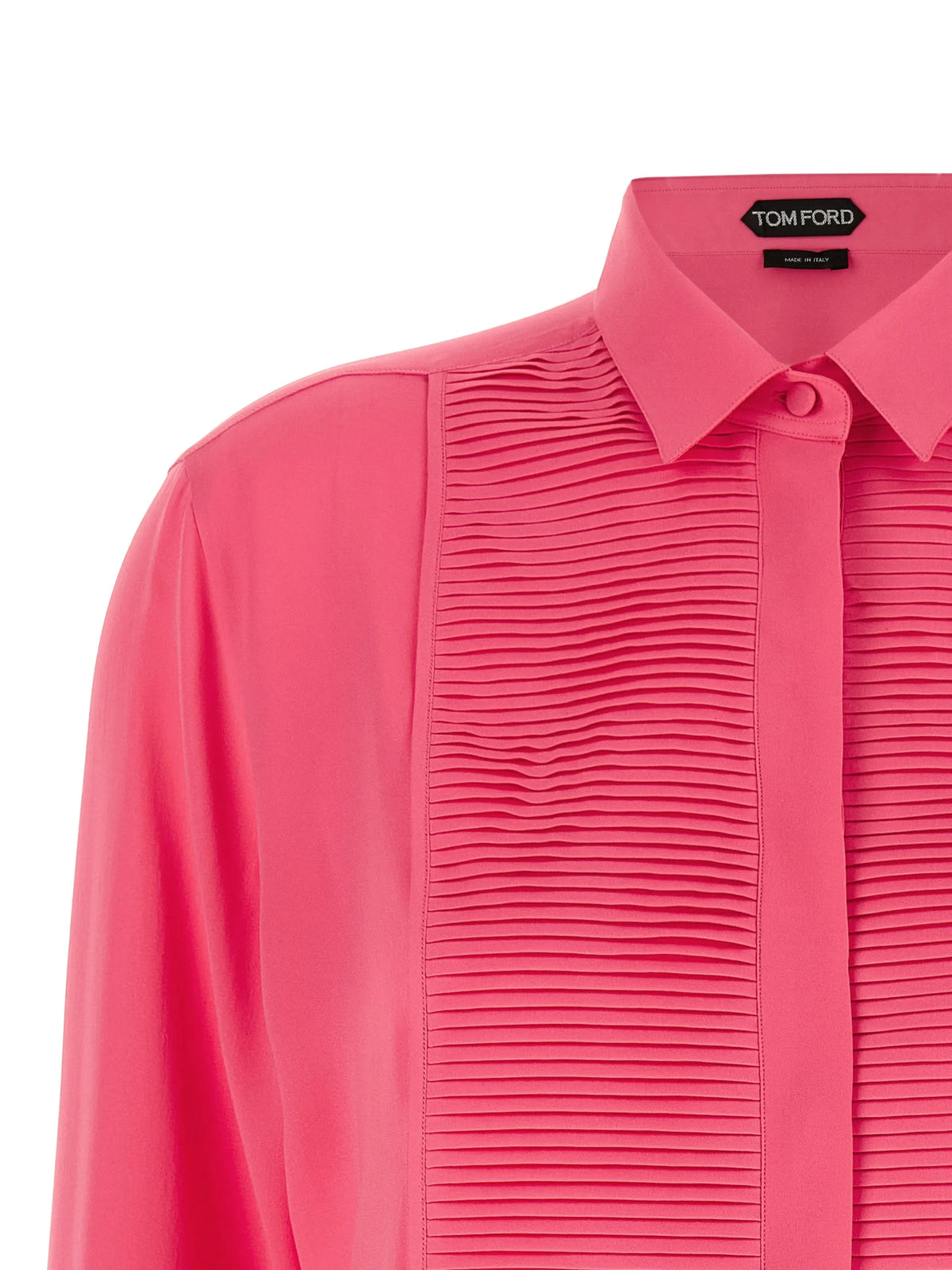 silk tuxedo shirt with pleated plastron