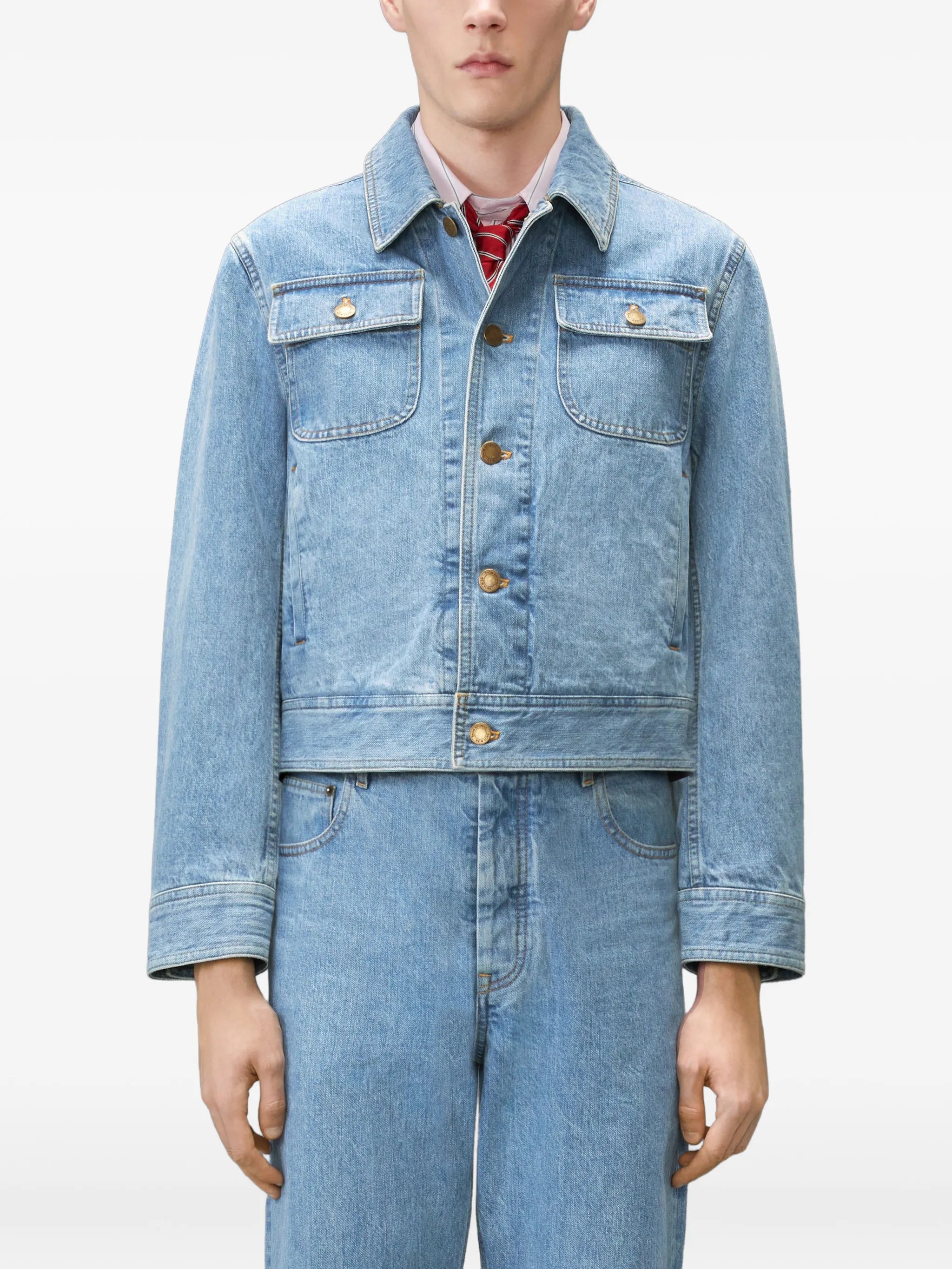 selvedge denim backstrap utility jacket