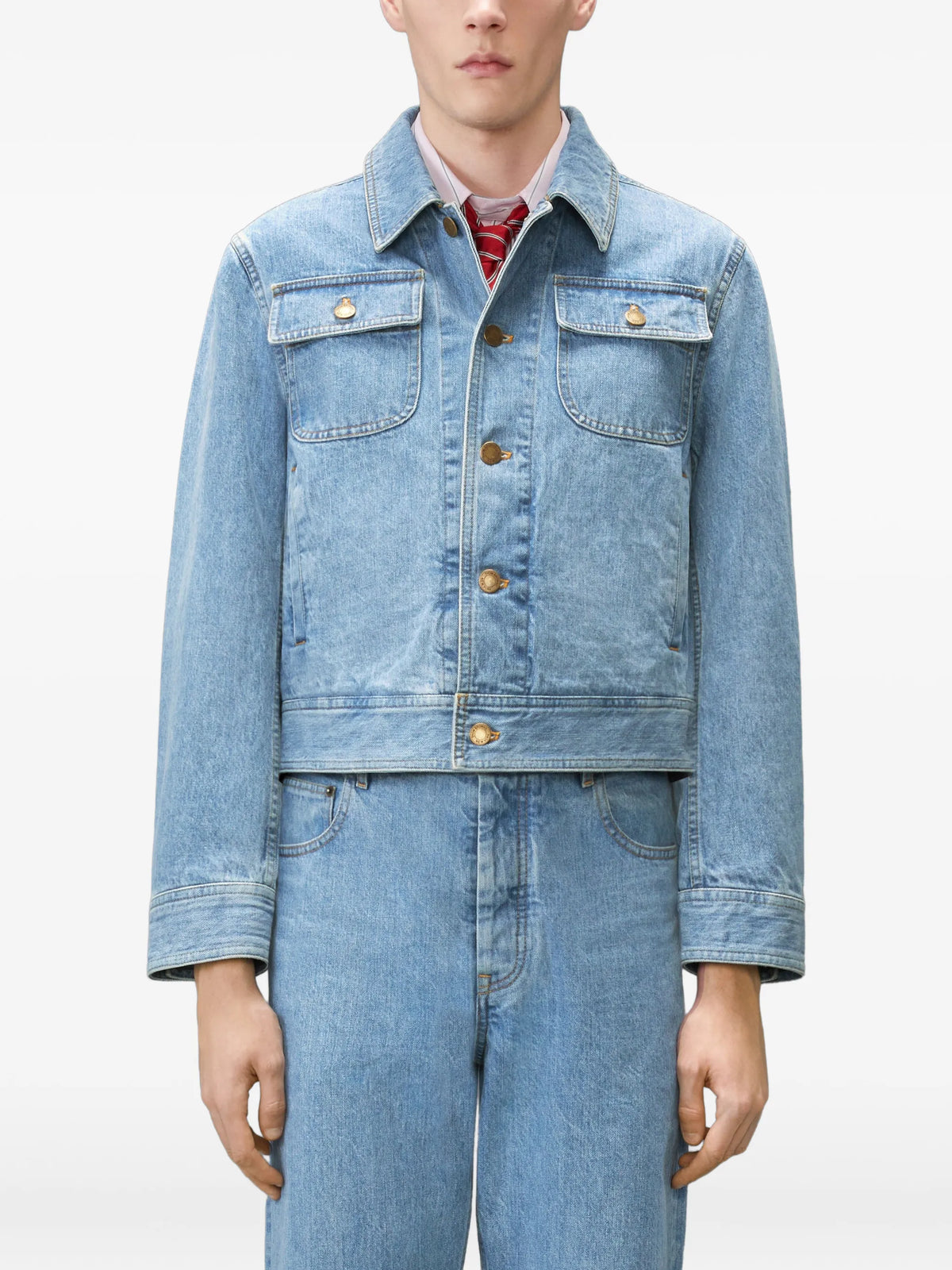 selvedge denim backstrap utility jacket