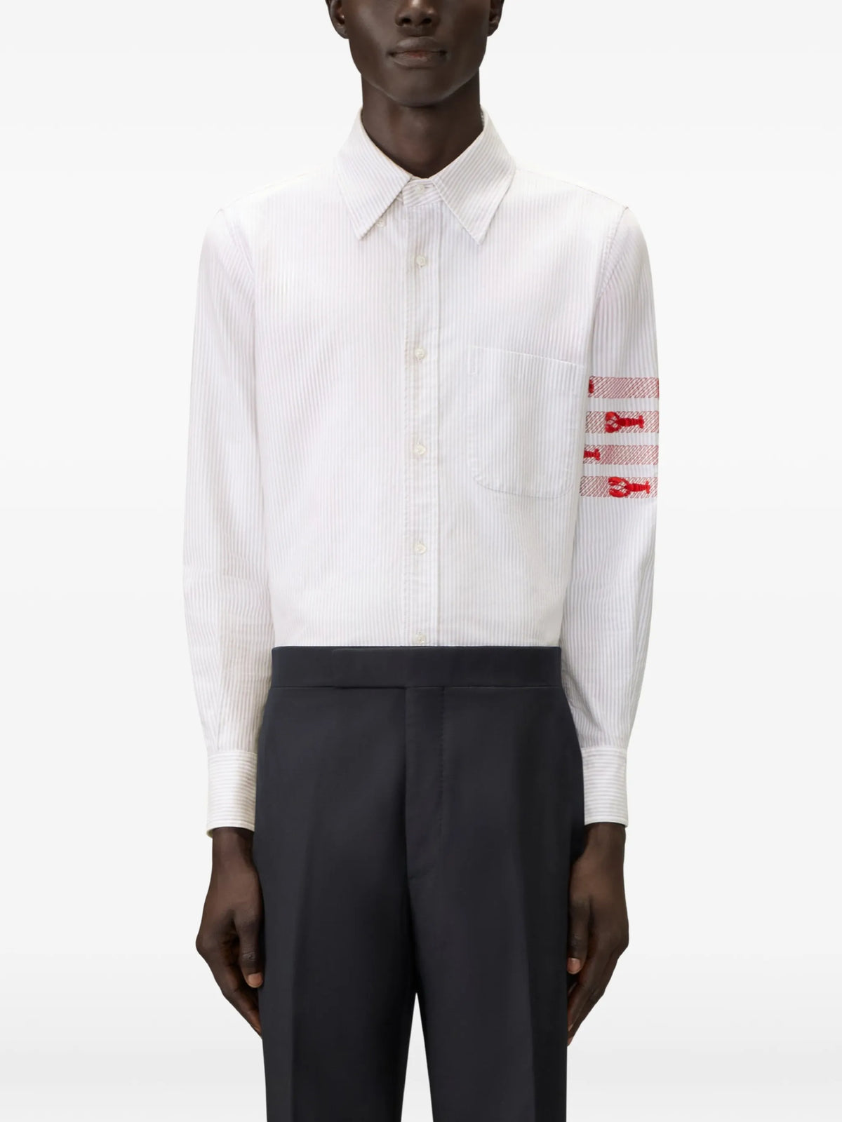 university stripe 4-Bar lobster oxford shirt