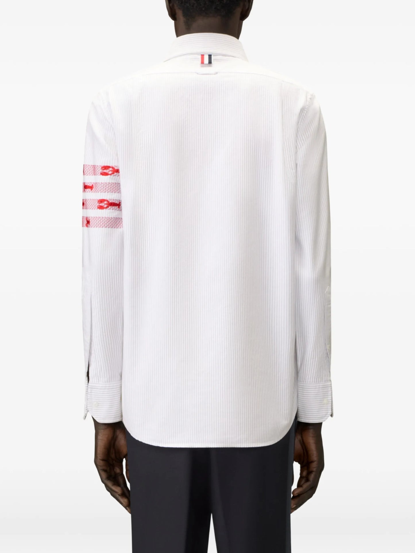 4-Bar lobster-embroidered shirt