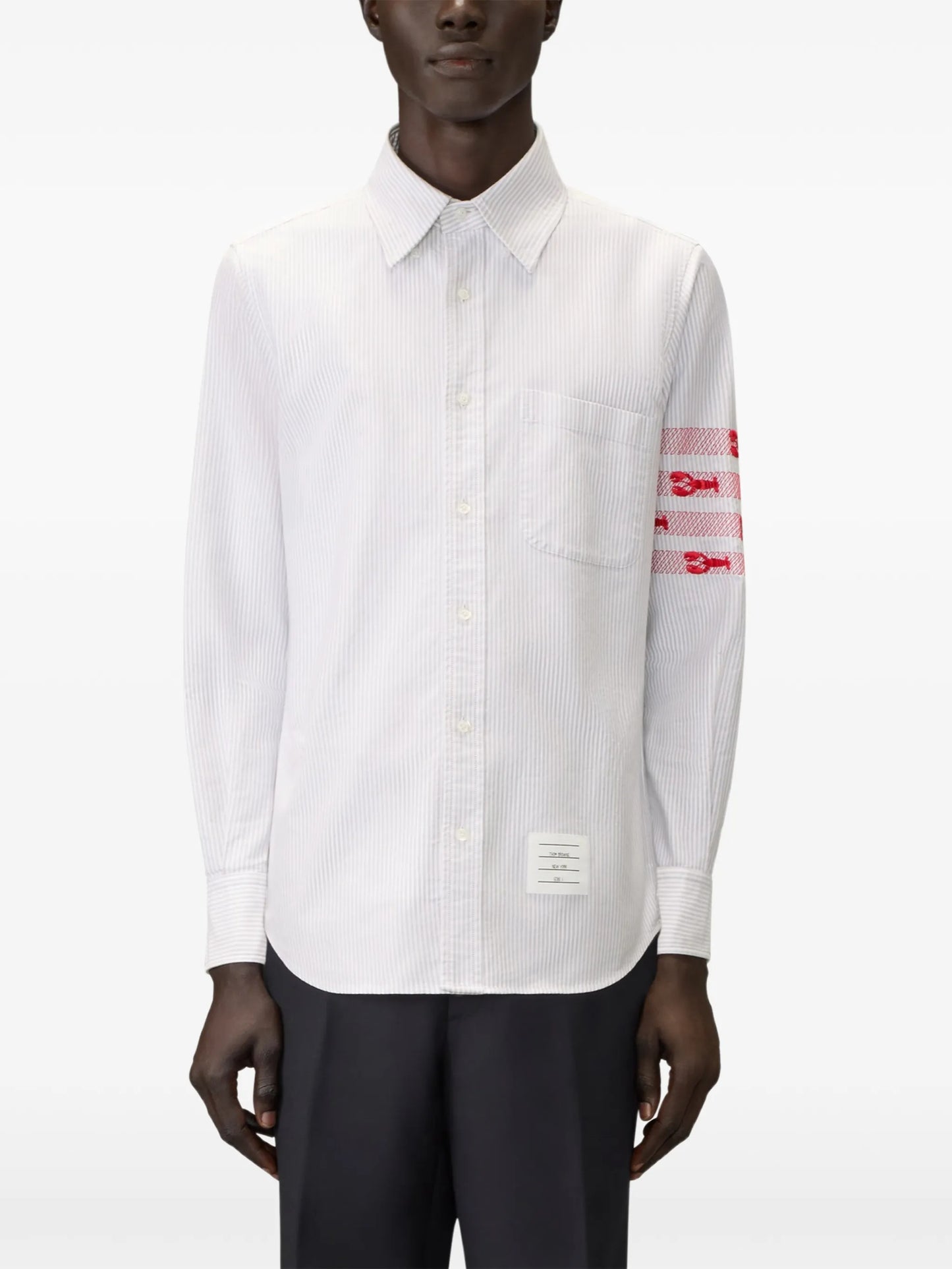 4-Bar lobster-embroidered shirt