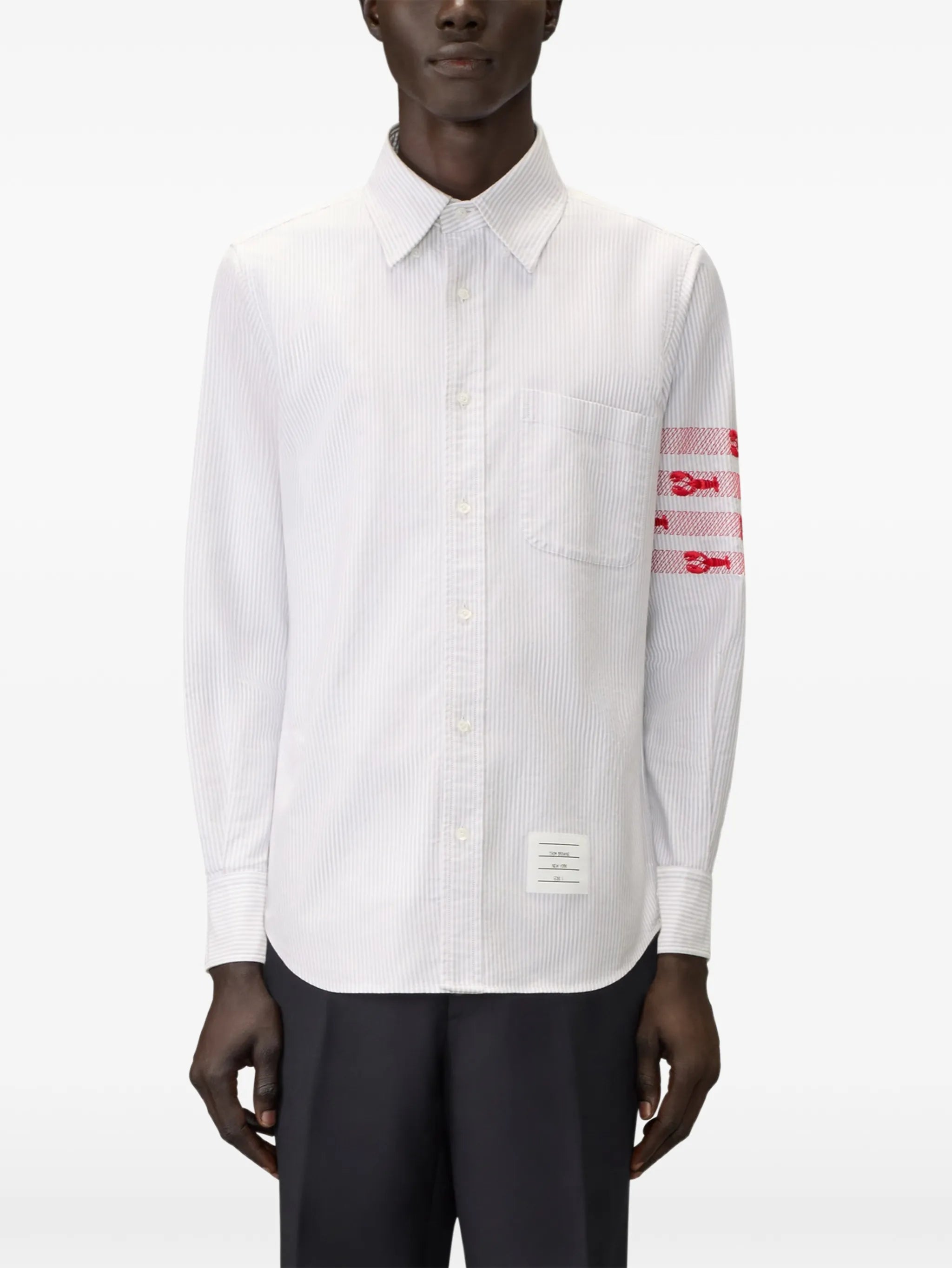 university stripe 4-Bar lobster oxford shirt