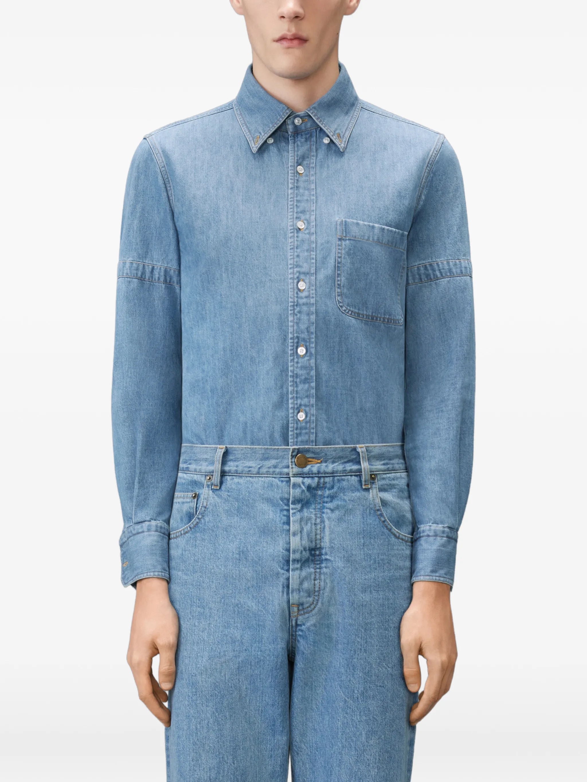 denim shirt with armbands